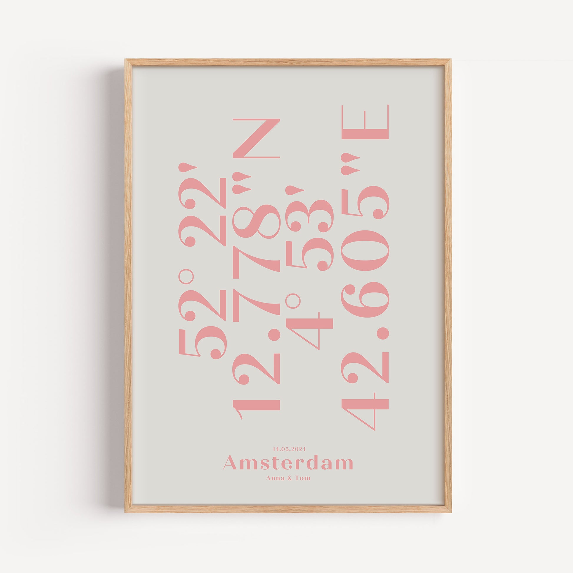 Pink Koordinaten Poster