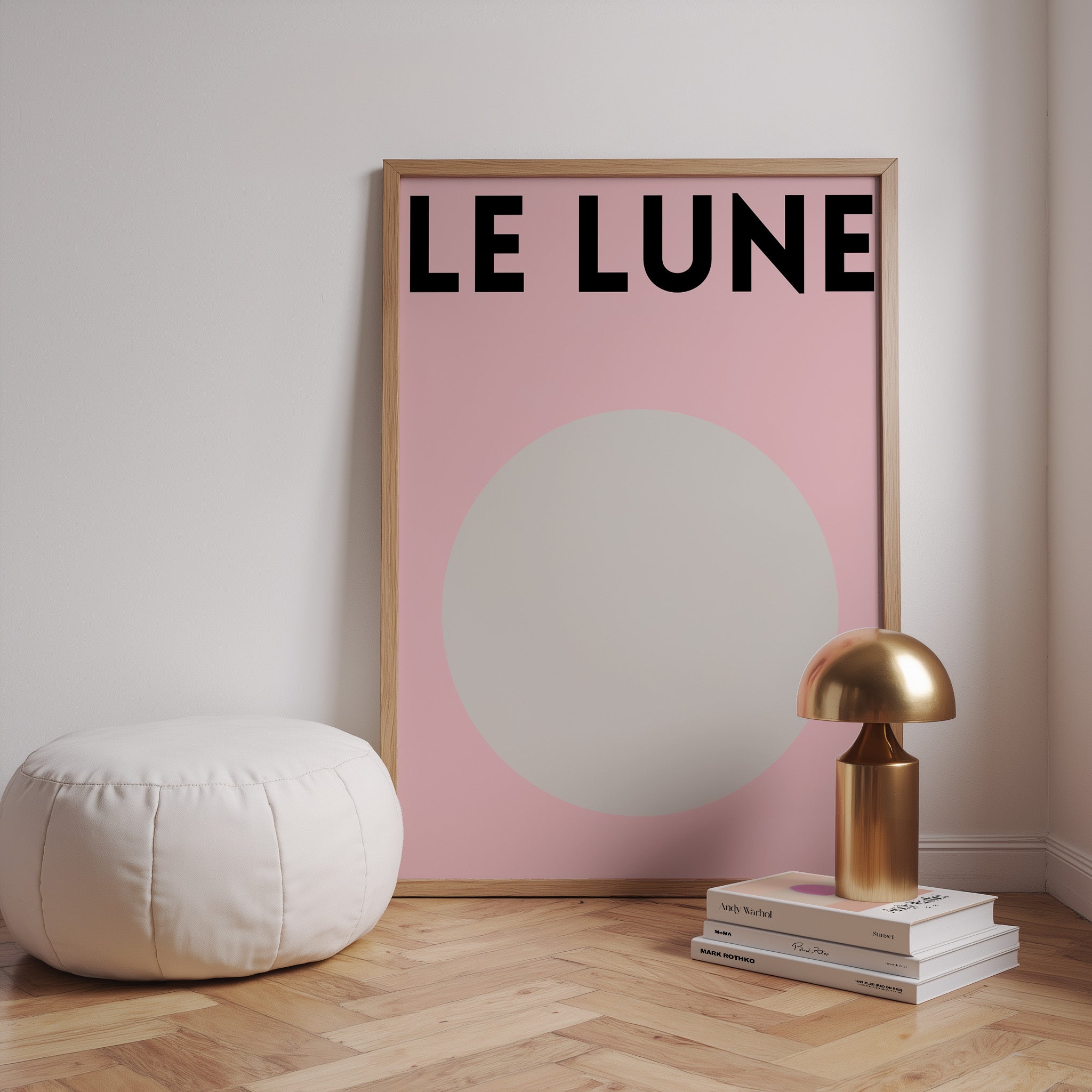 Minimalistisches Le Lune Poster mit abstraktem Mondmotiv in sanften Rosatönen
Modernes Mond Poster im skandinavischen Stil für stilvolle Wohnräume
Ästhetisches Moon Wall Art Poster mit minimalistischer Typografie und softem Design
Abstraktes Le Lune Wandbild mit grafischem Mondkreis und modernem Interior Look
Skandinavisches Poster mit Mondmotiv und rosa Hintergrund für modernes Wohnzimmer