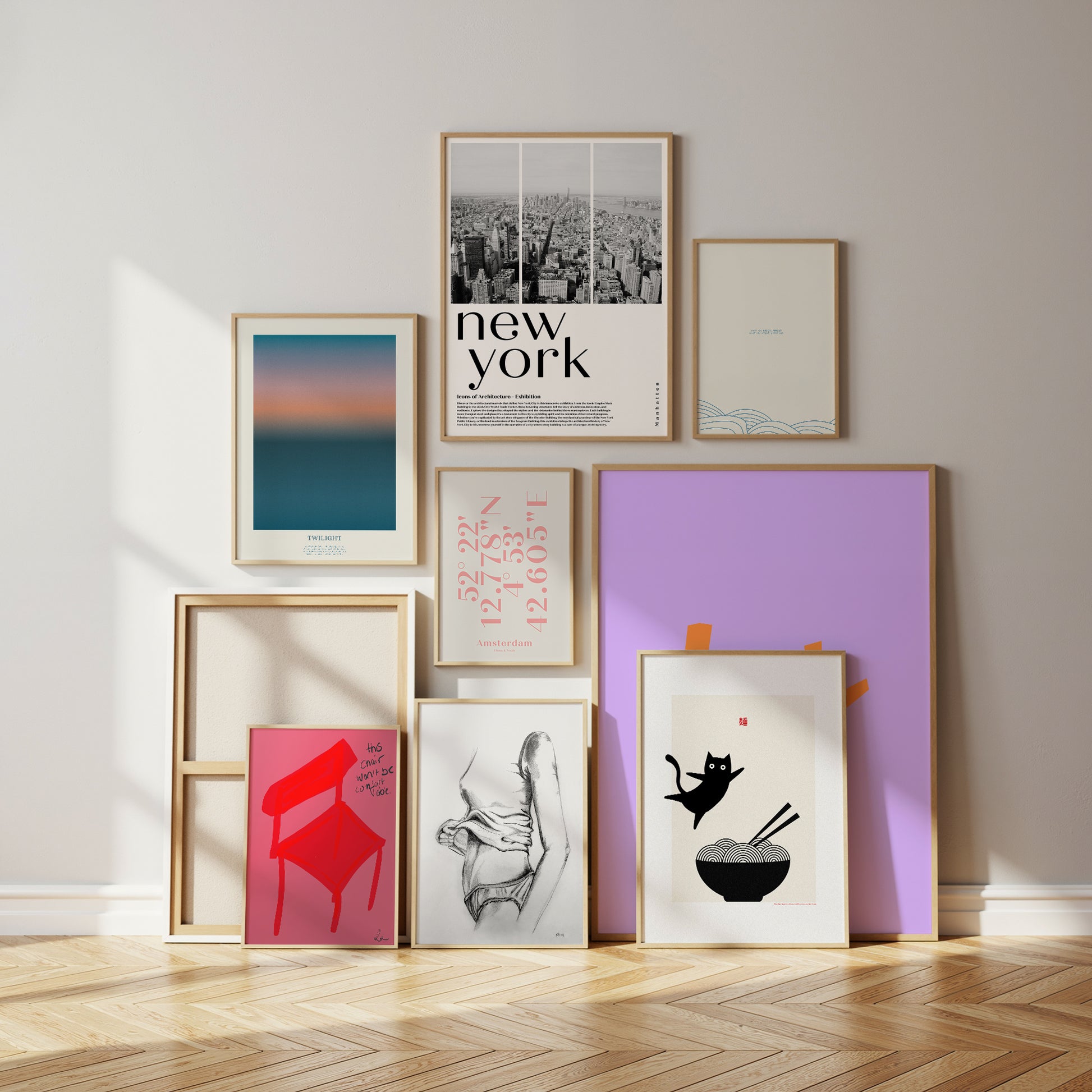 Red Chair Poster | Bold Minimalist Wall Art | Unique Modern Decor | Thought-Provoking Illustration | Artistic Print