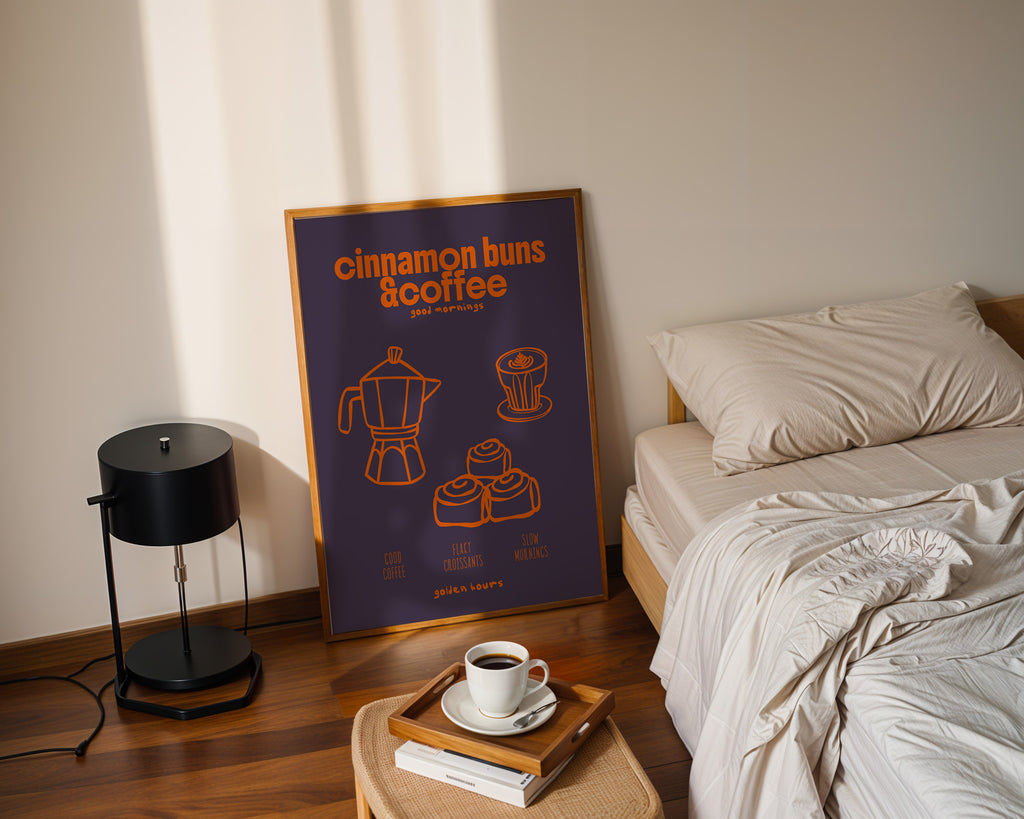 CINNAMON BUNS & COFFEE POSTER