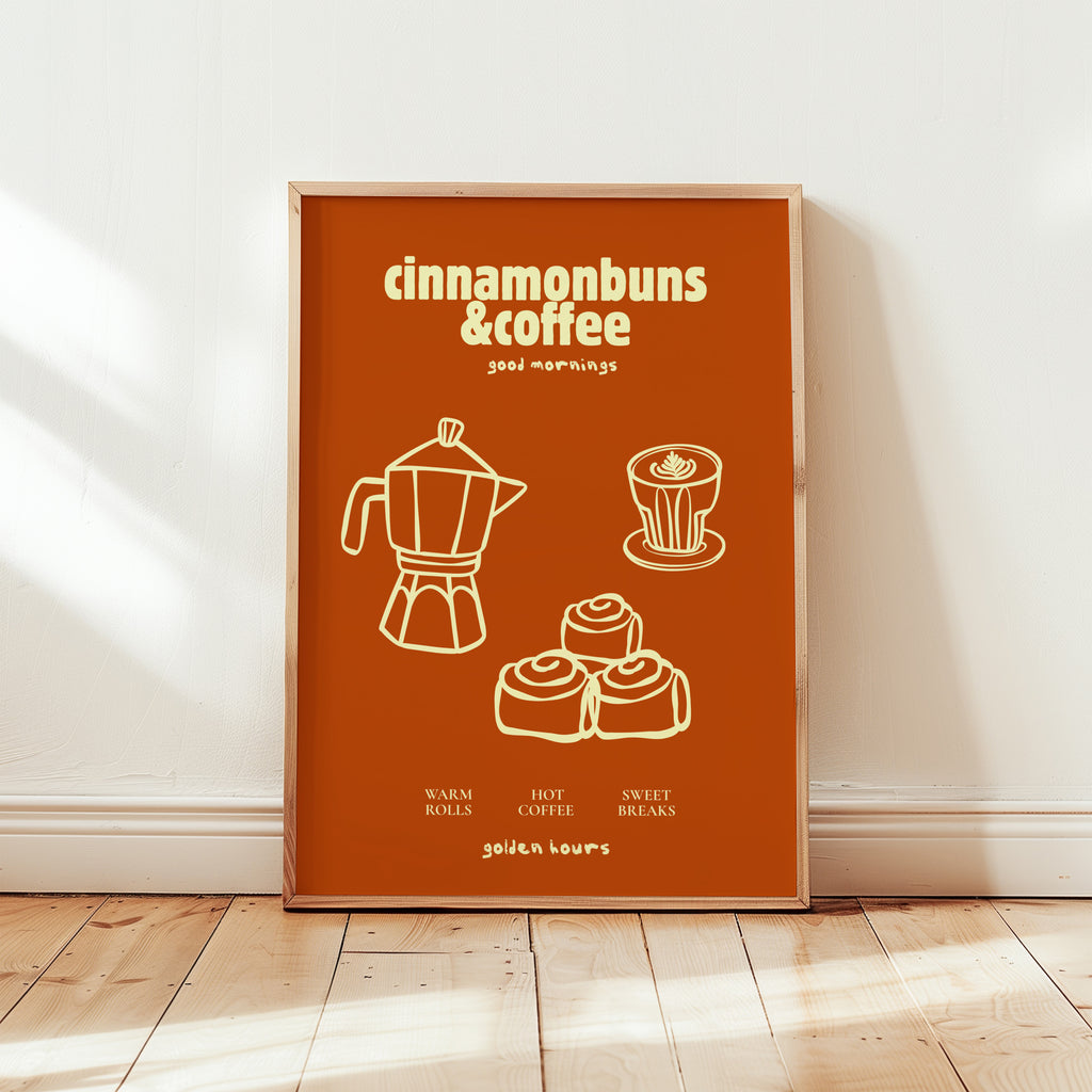 CINNAMON BUNS & COFFEE POSTER