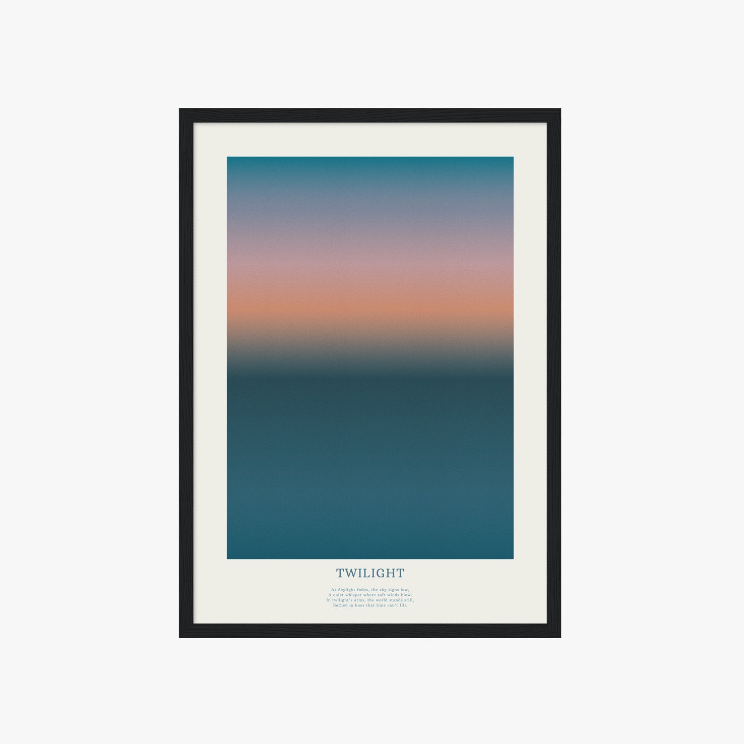Minimalistisches Twilight Farbverlauf Poster mit sanftem Übergang von Blau zu Orange – moderne Wanddeko für Wohnzimmer
Abstraktes Sonnenuntergang Poster mit weichen Farbverläufen – ästhetische Wandkunst für stilvolle Räume
Gradient Himmel Poster im skandinavischen Stil – ruhige Wanddeko für Schlafzimmer und Büro
Modernes Farbverlauf Poster in warmen und kühlen Tönen – minimalistische Wandkunst
Twilight Sky Poster mit sanften Farbverläufen – zeitlose moderne Wanddeko