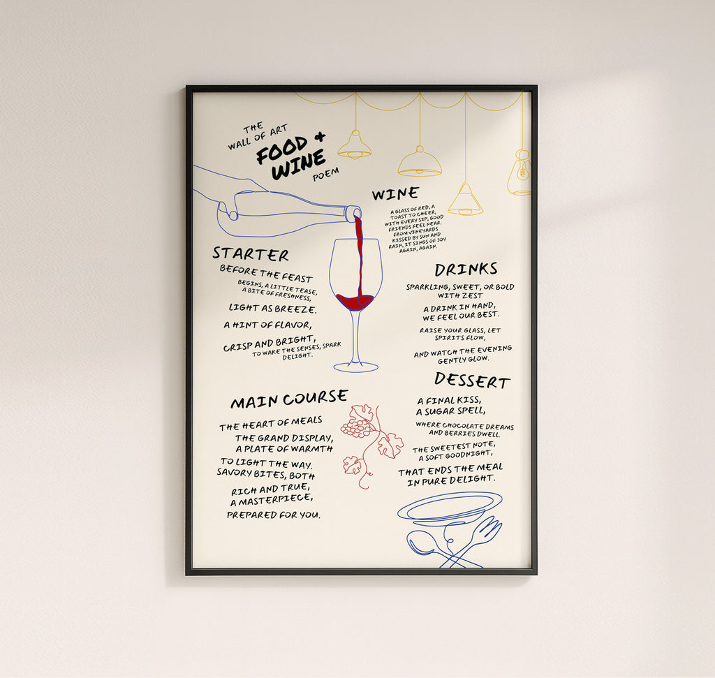 FOOD & WINE POEM POSTER