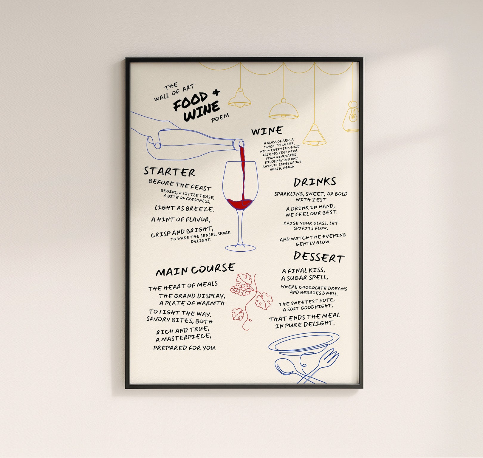 FOOD & WINE POEM POSTER