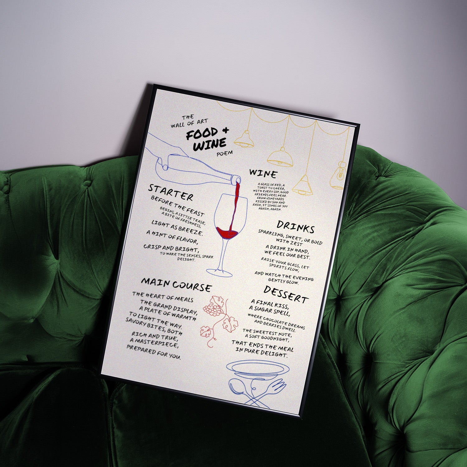 FOOD & WINE POEM POSTER