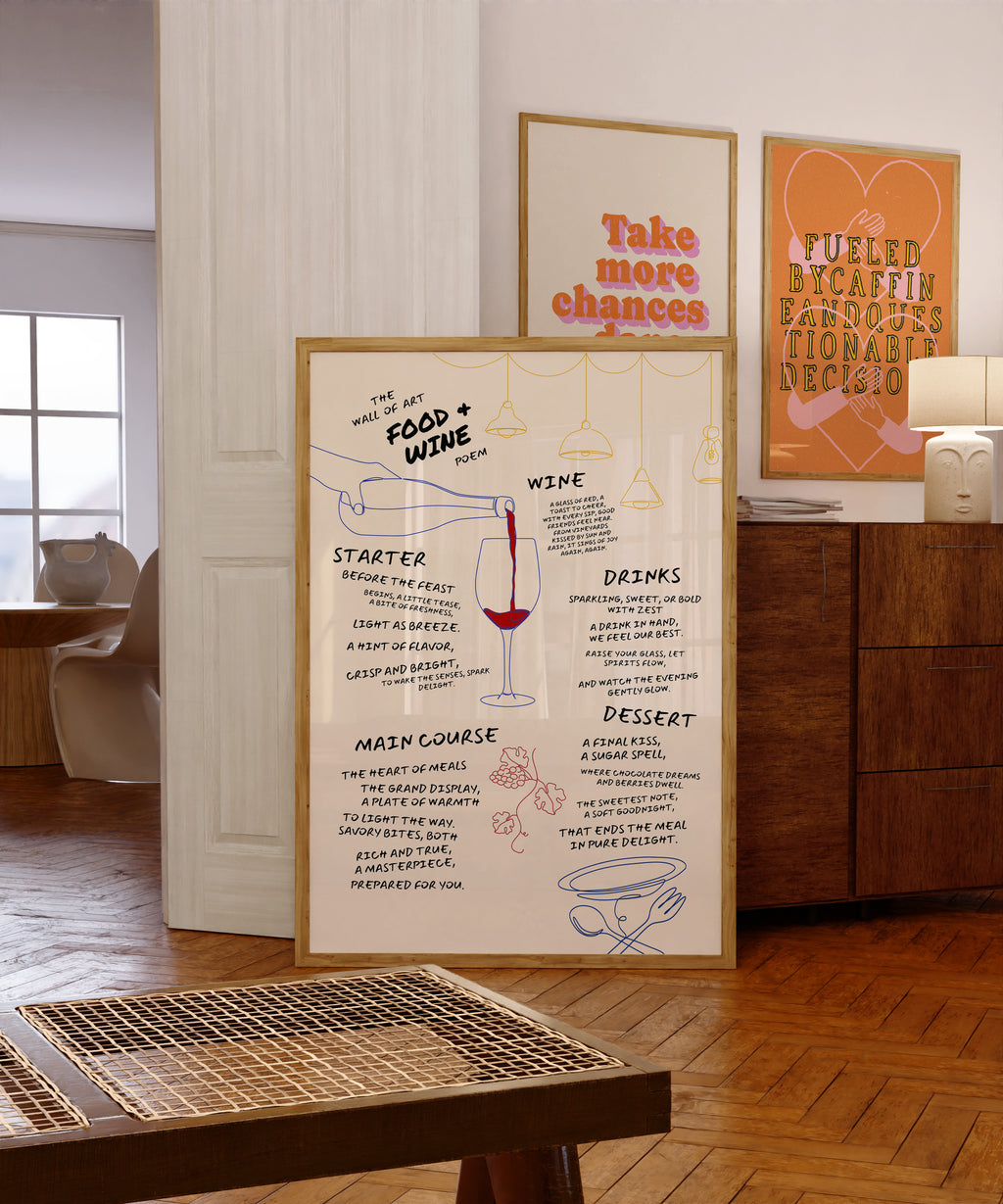 FOOD & WINE POEM POSTER