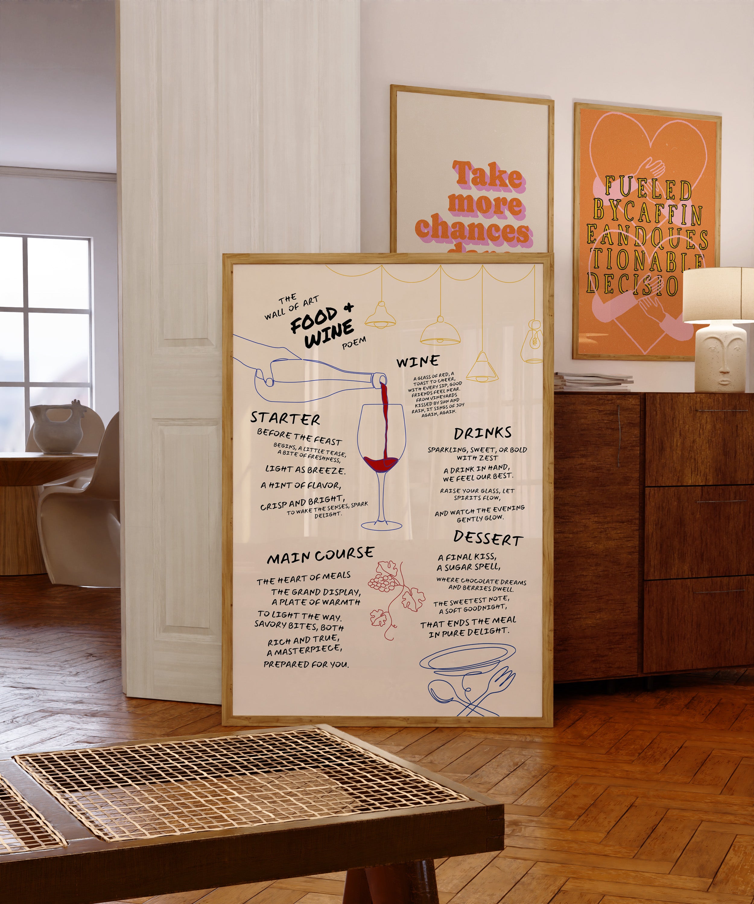 FOOD & WINE POEM POSTER