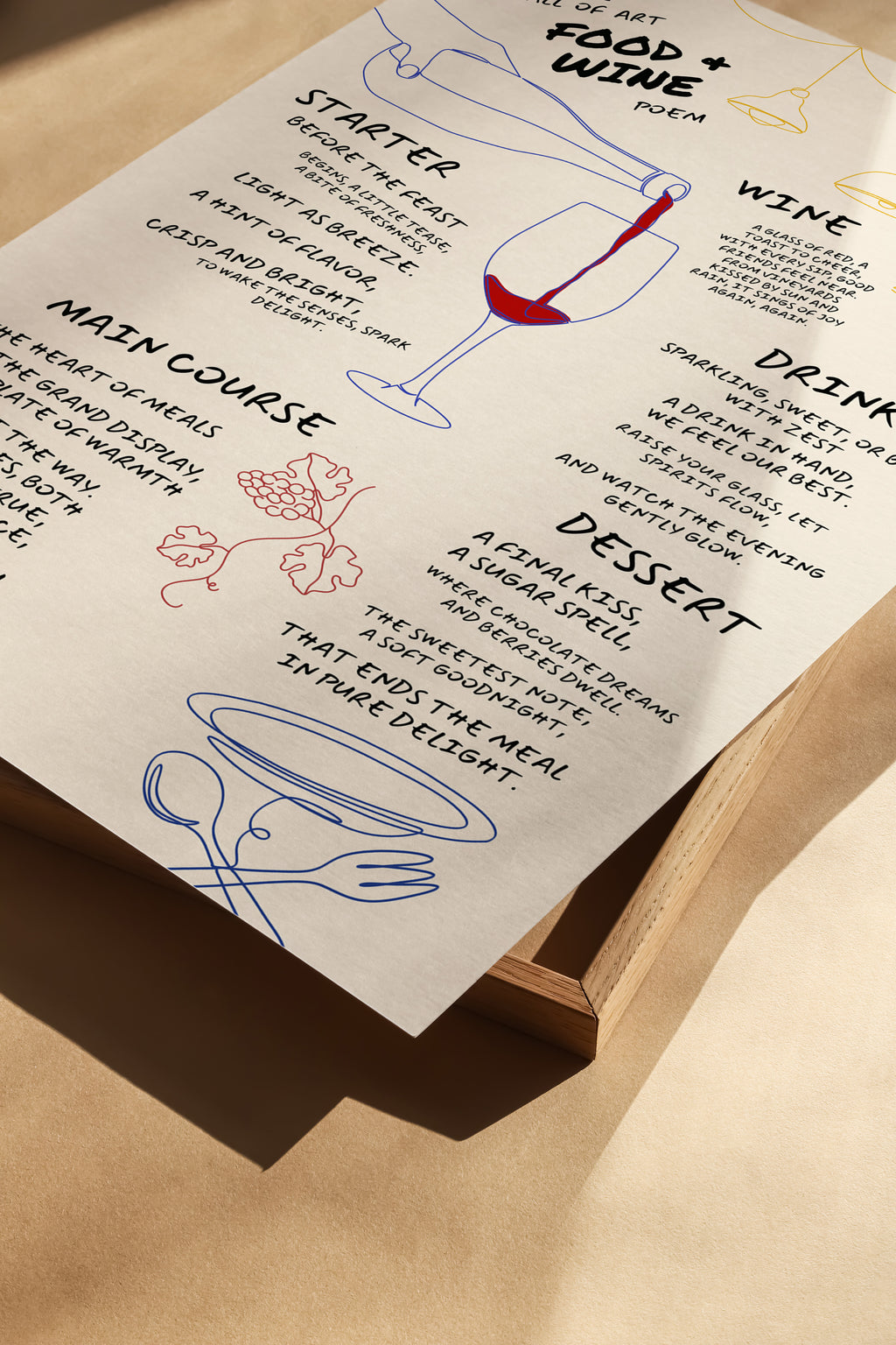 FOOD & WINE POEM POSTER