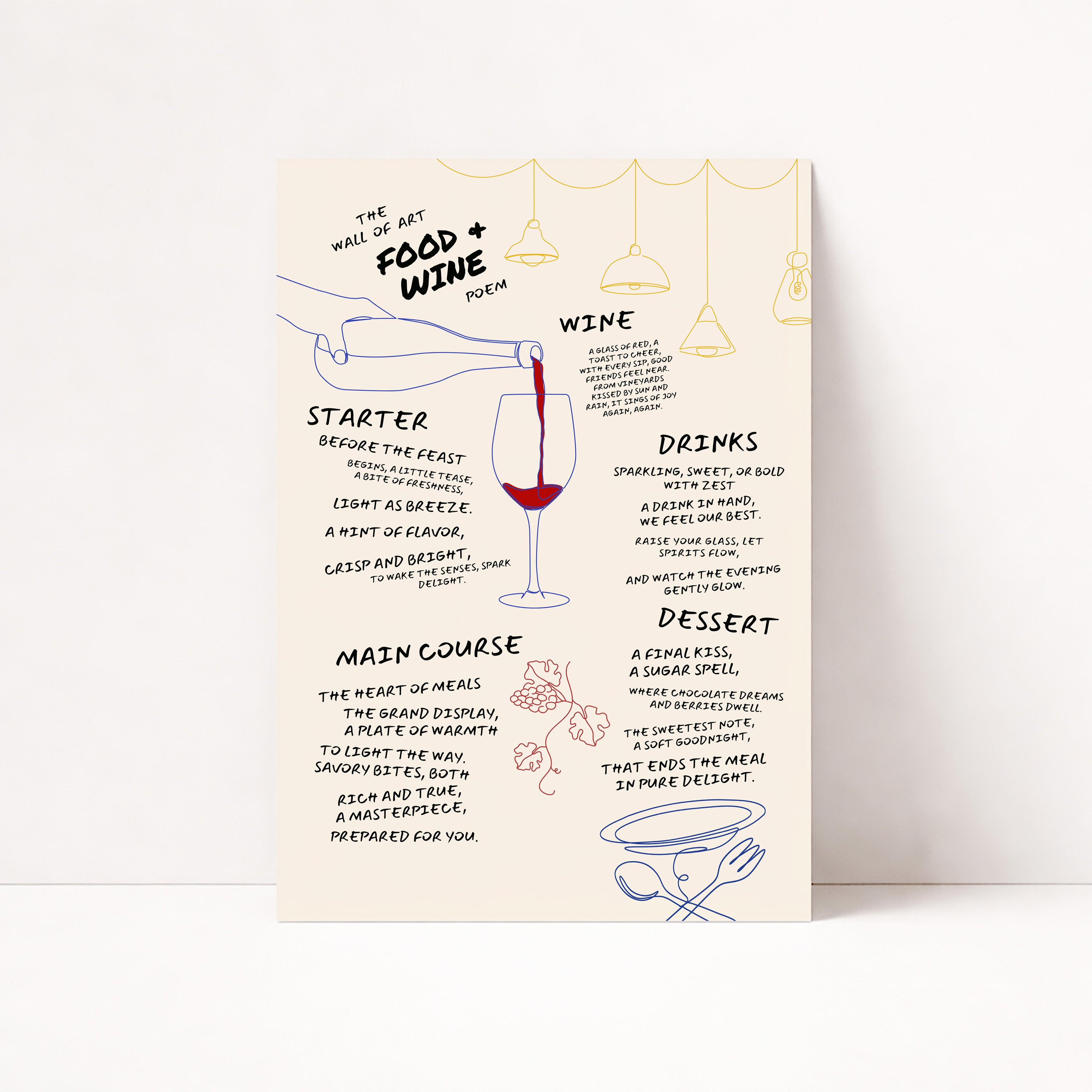 FOOD & WINE POEM POSTER