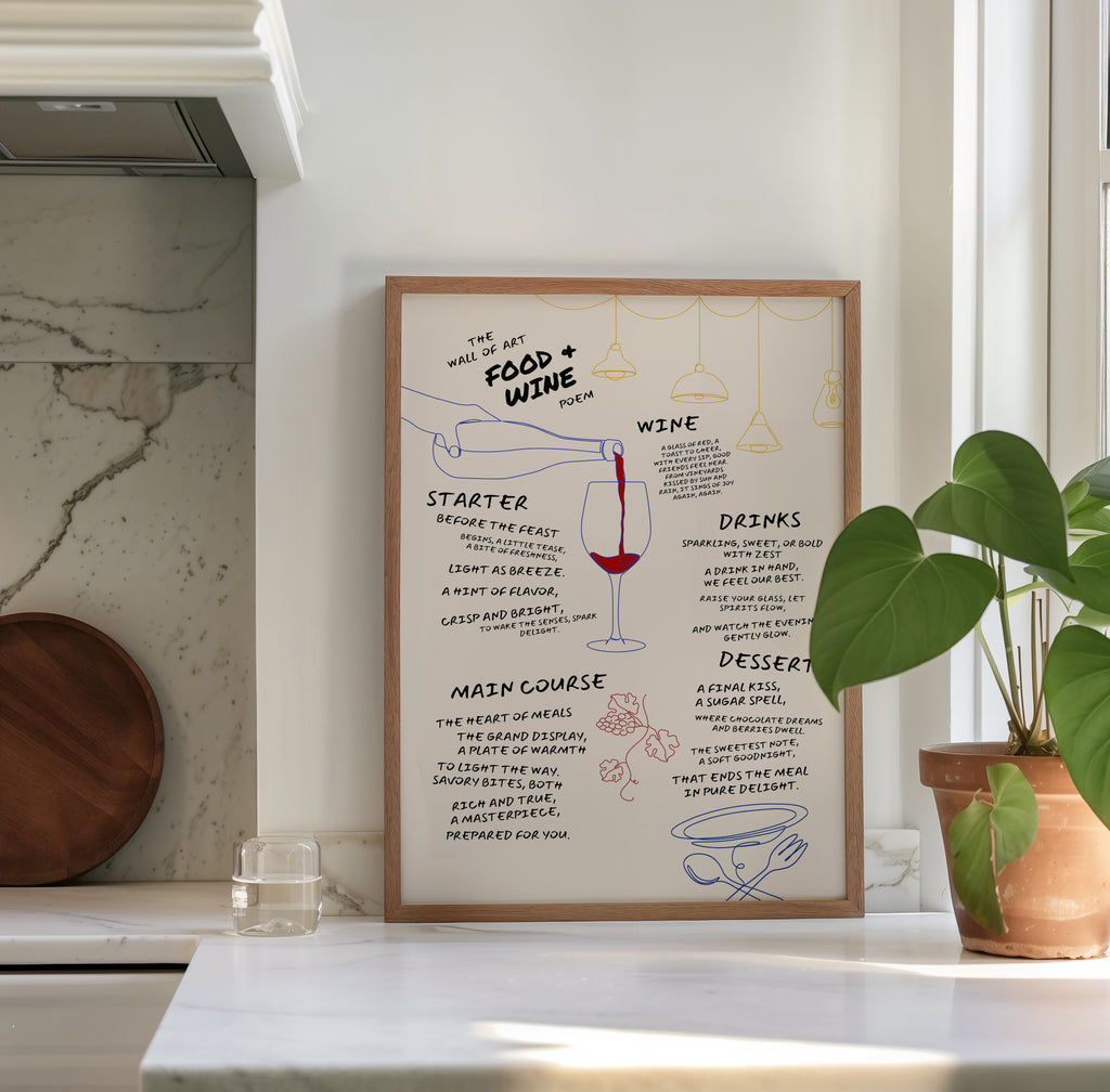 FOOD & WINE POEM POSTER