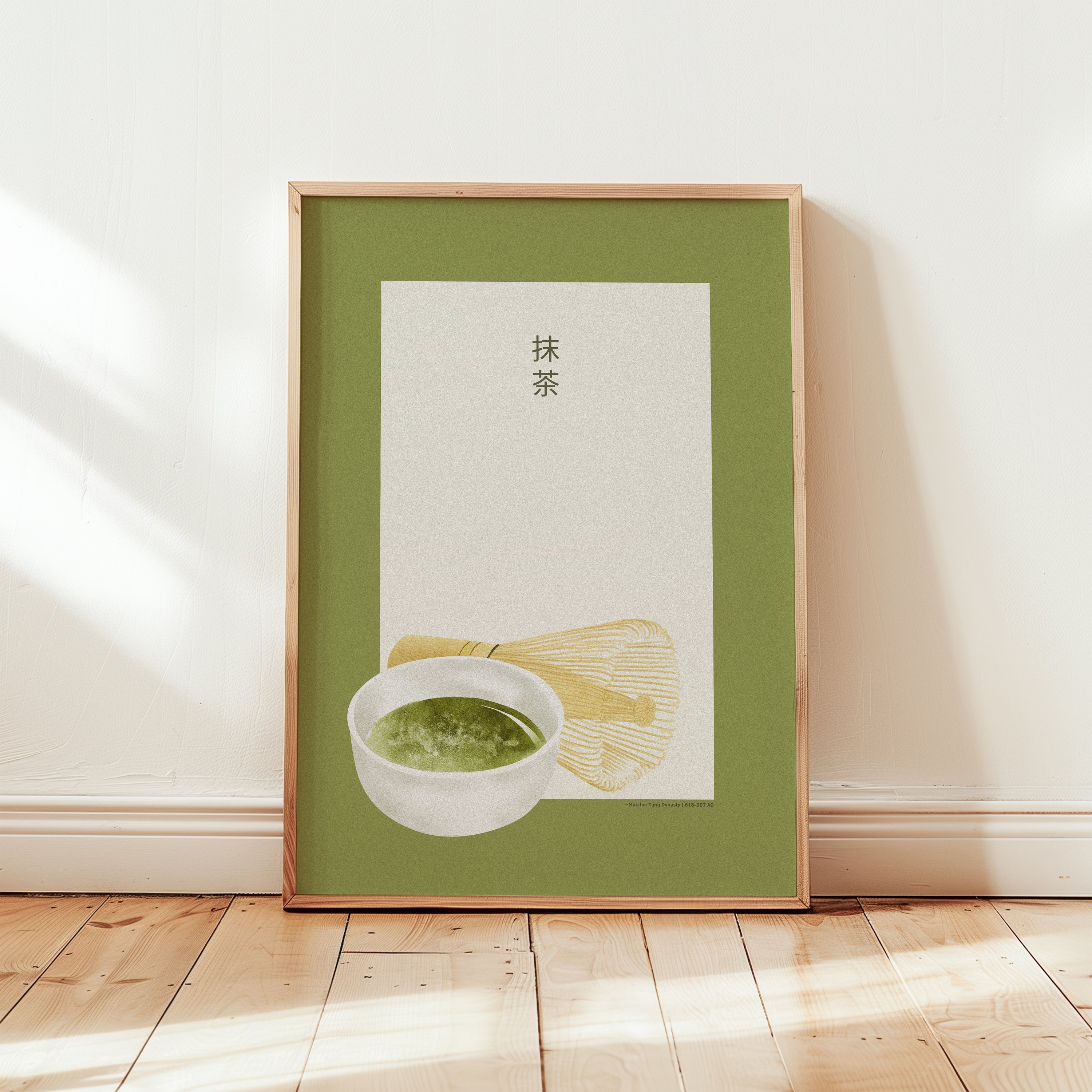 Matcha Poster im Japandi Stil mit Schale und Bambusbesen auf grünem Hintergrund
Minimalistisches Matcha Wandbild mit japanischen Schriftzeichen und Teeschale
Japandi Kunstdruck mit Matcha Schale und Chasen im sanften Salbeigrün
Modernes Matcha Poster für Küche und Wohnzimmer im Zen Design
Ästhetisches Tee Poster mit Matcha und Bambusbesen Illustration
Skandinavisch inspiriertes Matcha Wandbild mit minimalistischer Gestaltung
Zen Matcha Kunstdruck mit japanischer Typografie und Naturtönen
Minimal Art Poster 