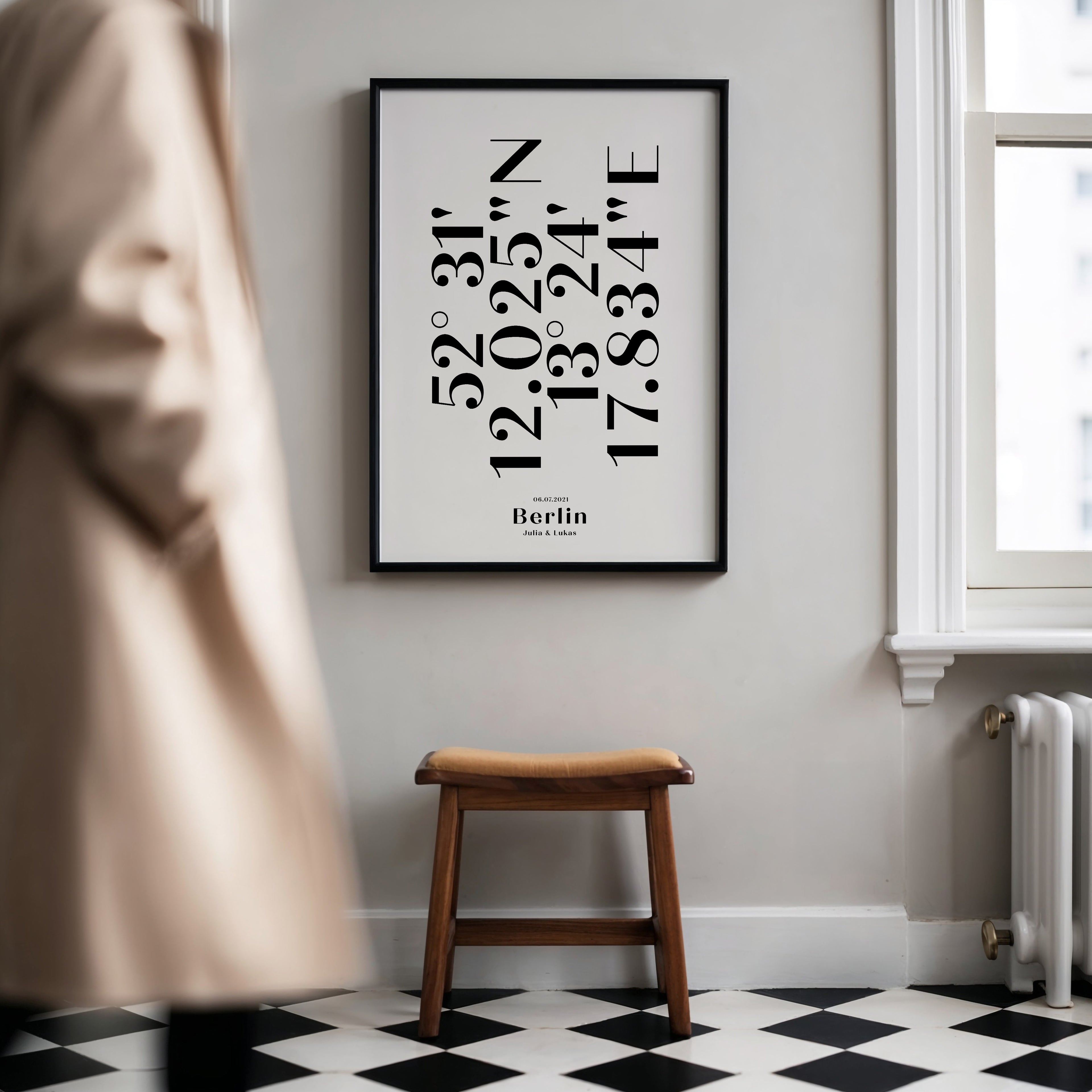 PERSONALISIERTES KOORDINATEN & DATUM POSTER
