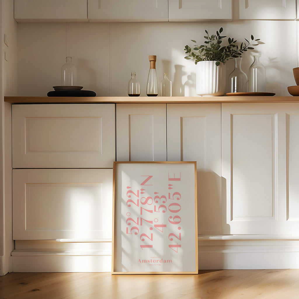 PERSONALISIERTES KOORDINATEN & DATUM POSTER