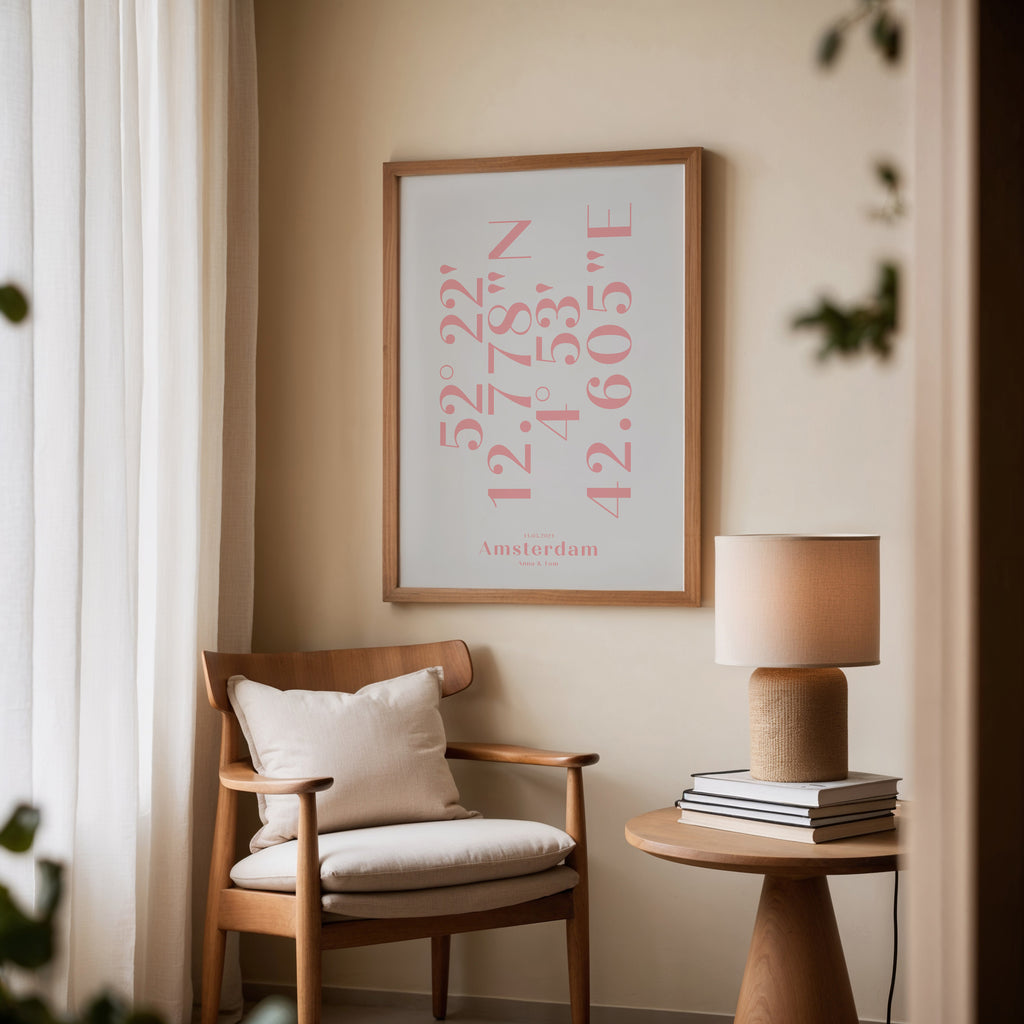 PERSONALISIERTES KOORDINATEN & DATUM POSTER