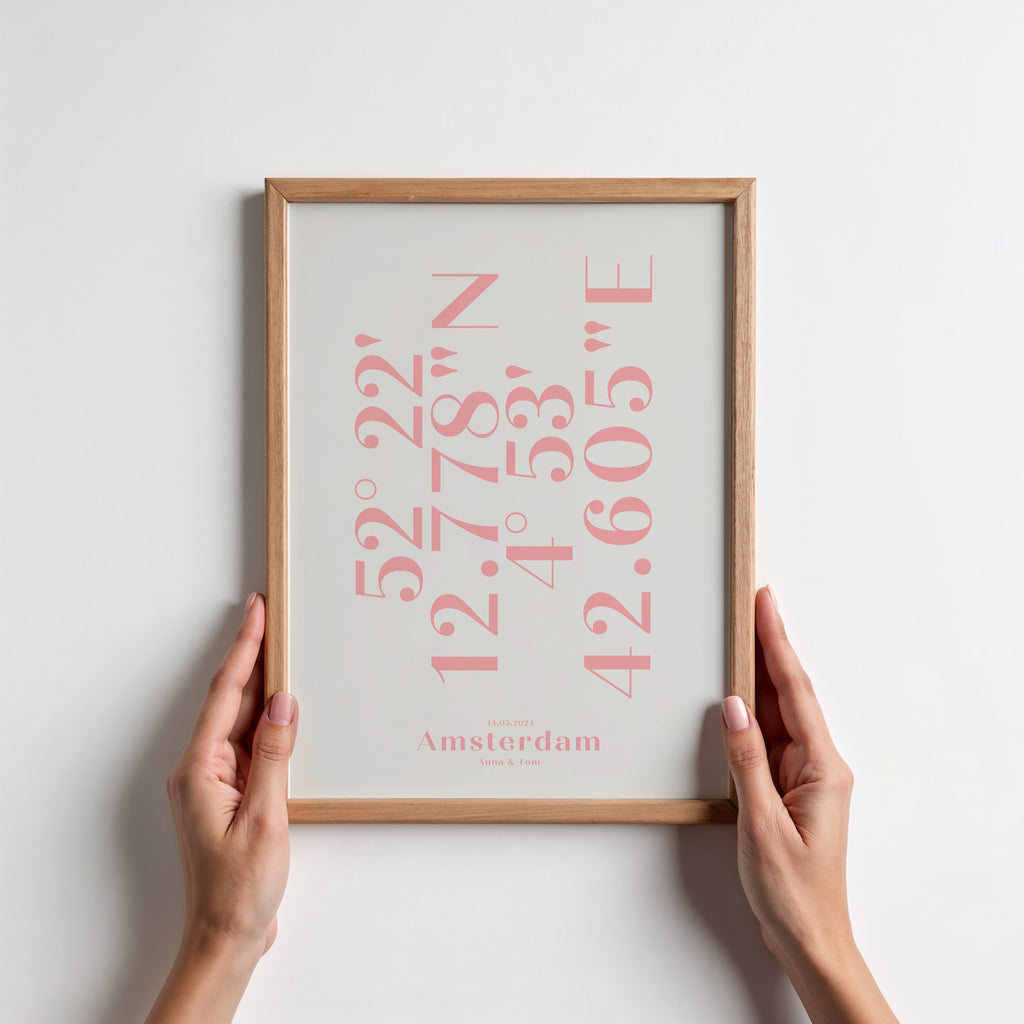 PERSONALISIERTES KOORDINATEN & DATUM POSTER