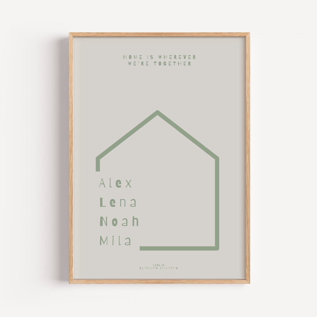 PERSONALISIERTES HOME IS WHERE WE’RE TOGETHER POSTER