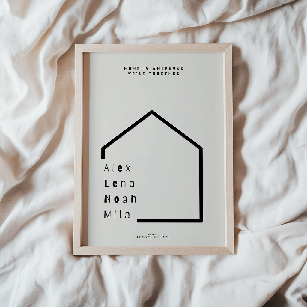 PERSONALISIERTES HOME IS WHERE WE’RE TOGETHER POSTER