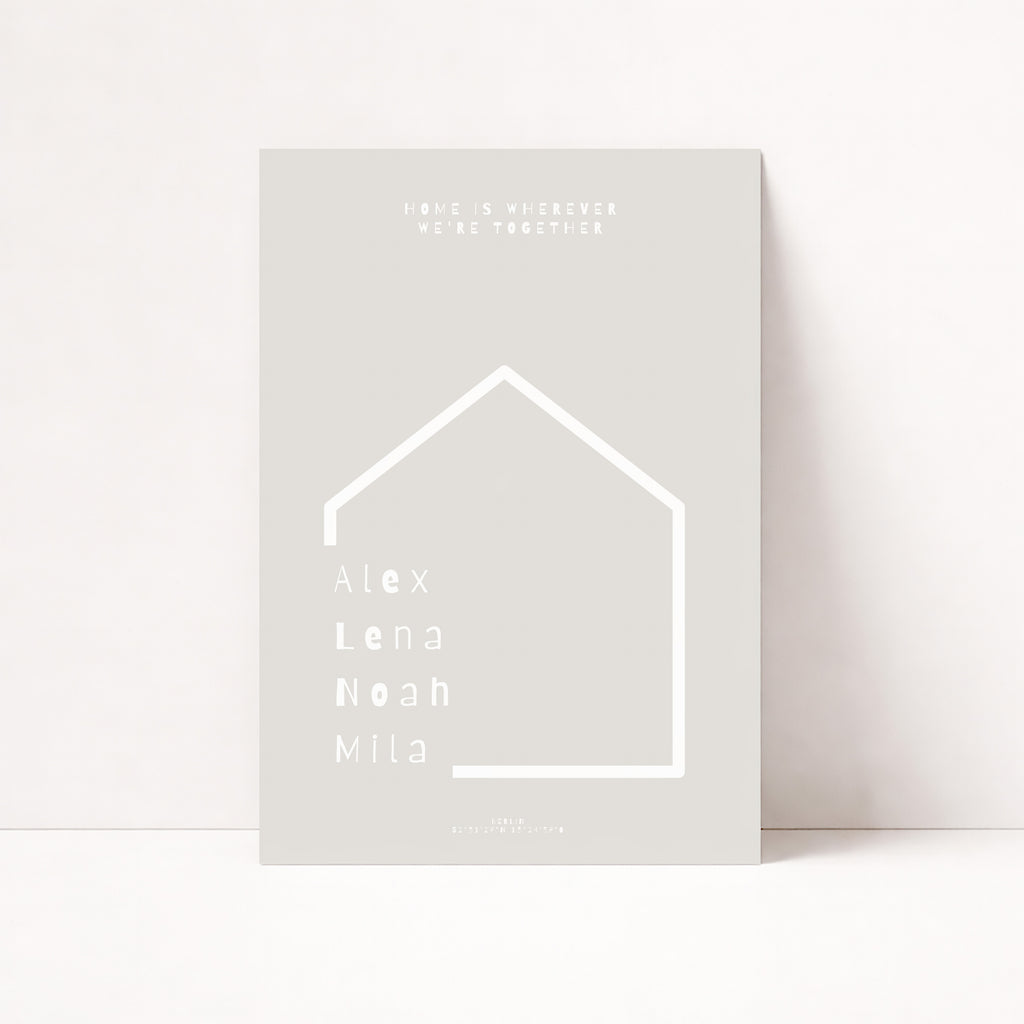PERSONALISIERTES HOME IS WHERE WE’RE TOGETHER POSTER