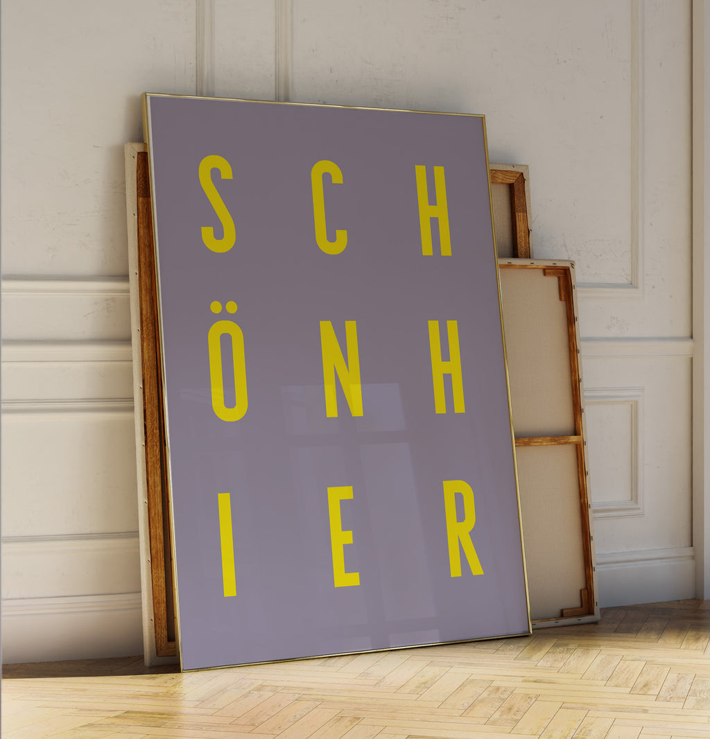 Modernes Typography Poster in klaren Farben – ästhetische Wanddekoration für Büro oder Flur
