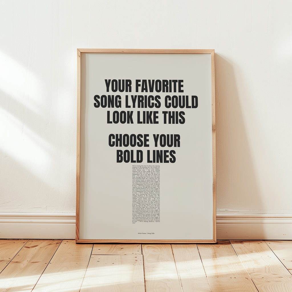 PERSONALISIERTES YOUR FAVORITE SONG LYRICS POSTER