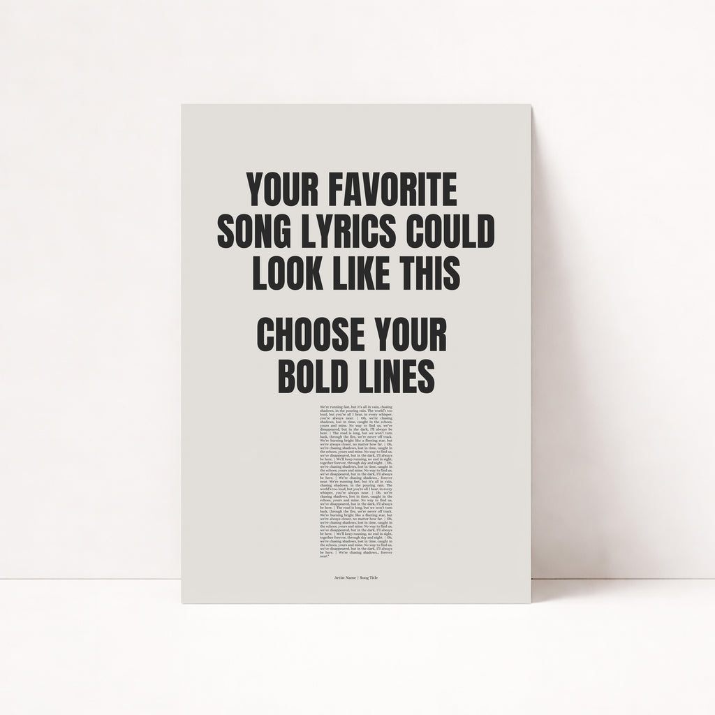PERSONALISIERTES YOUR FAVORITE SONG LYRICS POSTER