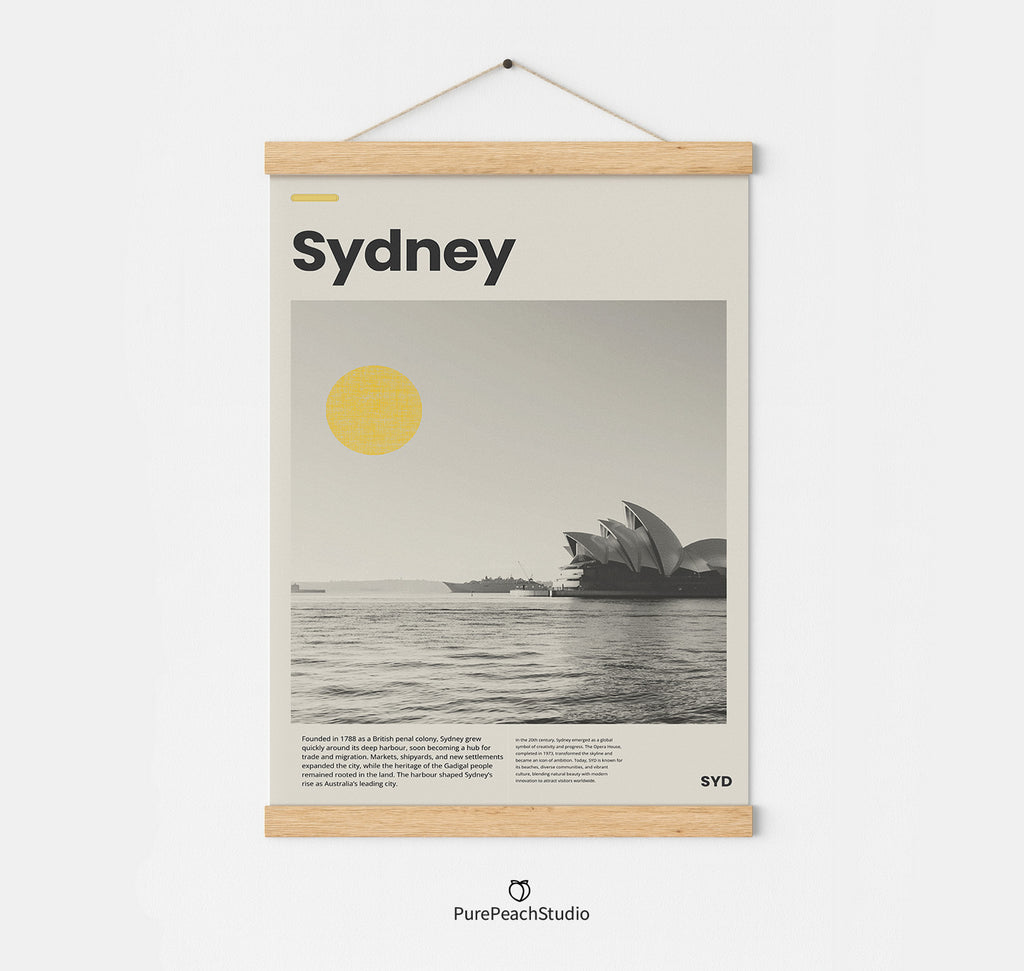 Ästhetisches Reiseposter Sydney Australien im Skandi-Sti