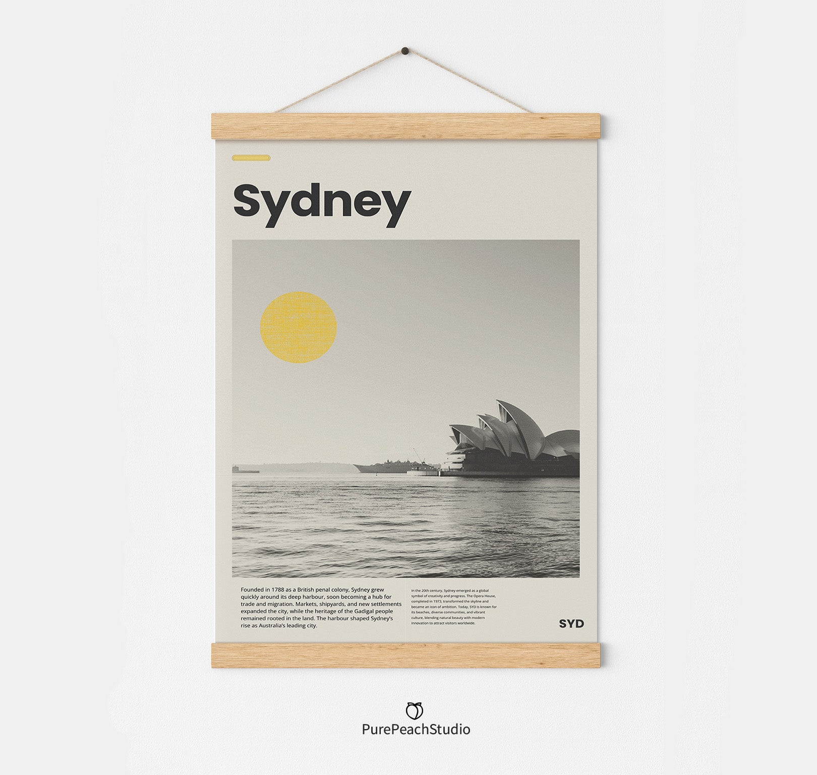 Ästhetisches Reiseposter Sydney Australien im Skandi-Sti