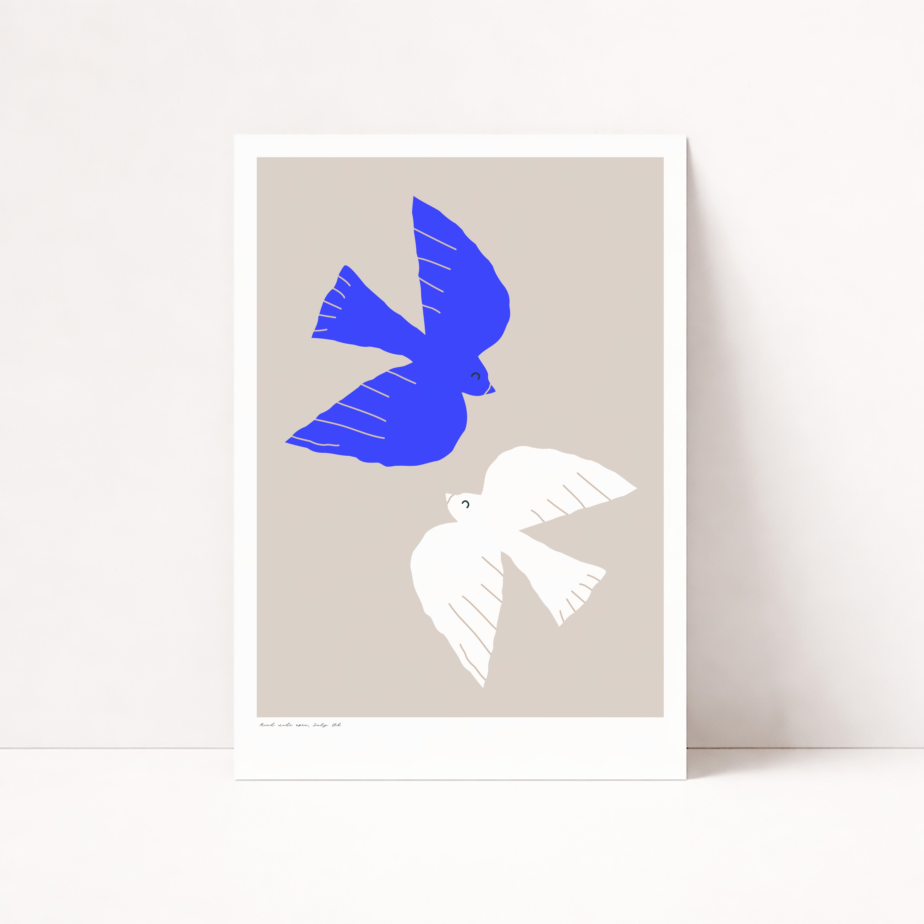 Abstraktes Vogel Wandbild mit klaren Linien – stilvolle Kunst für modernes Interior
