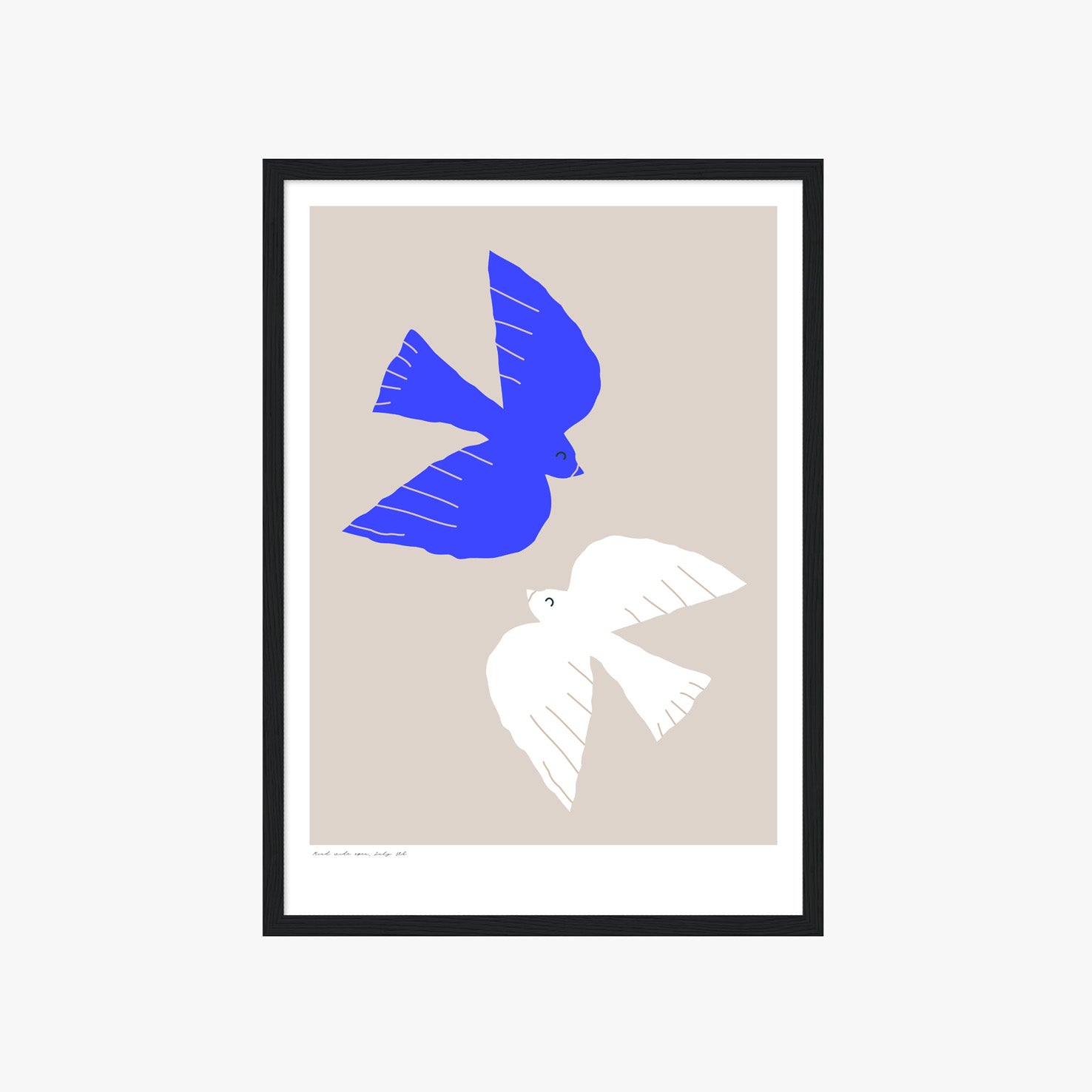 Zeitloses Bird Poster mit sanften Farben – minimalistische Wandkunst für Wohnzimmer
