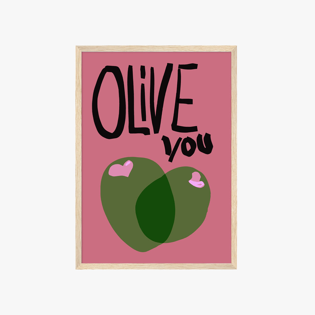 Illustratives Oliven Poster im minimalistischen Design – trendige Wandkunst für Zuhause