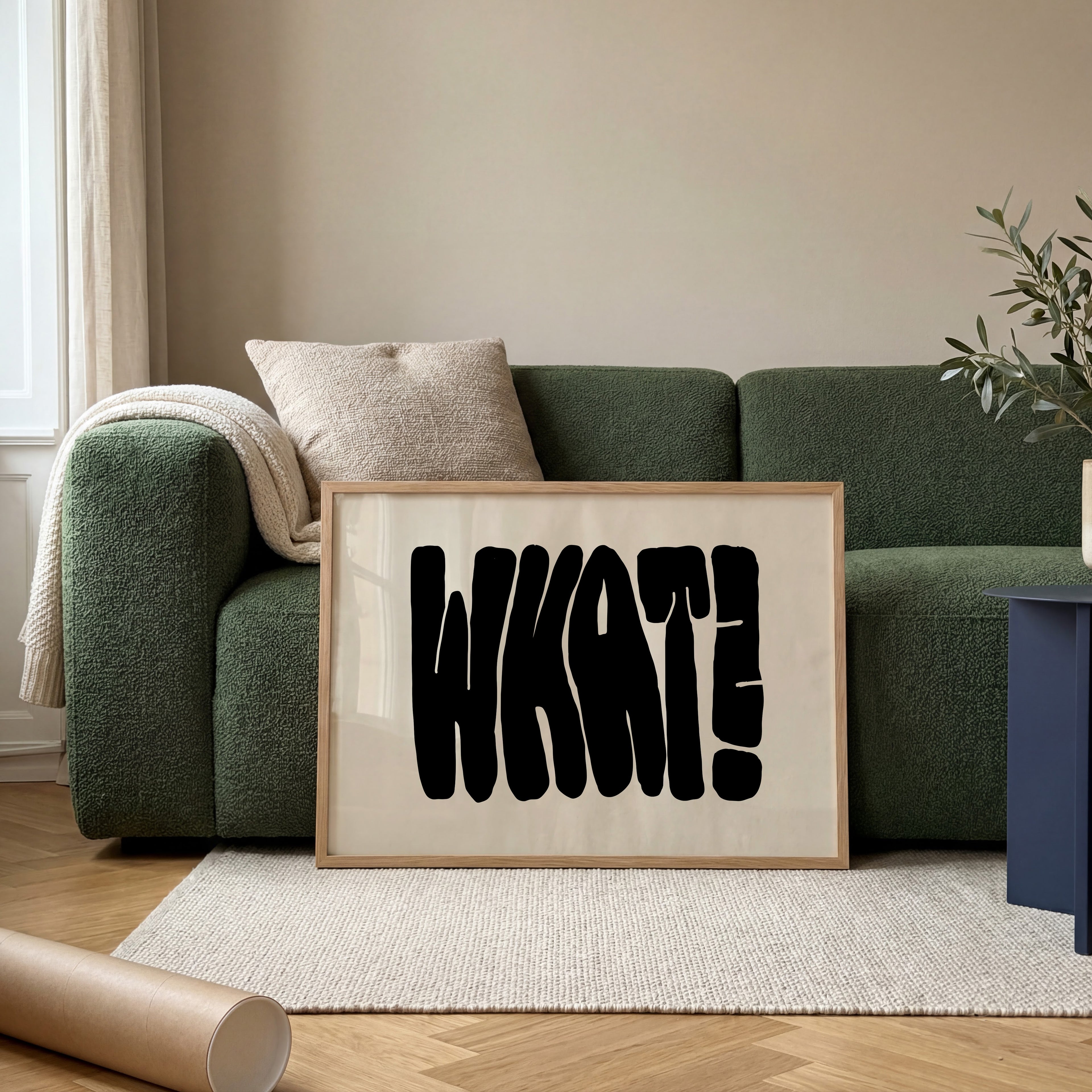 Editorial Wandbild mit übergroßer Typografie und cleanem Design – moderne Interior Wandkunst für stilvolle Wohnräume

Grafisches Statement Poster mit schwarzer organischer Typografie auf warmem Hintergrund – minimalistische moderne Wanddeko

Modernes Typography Wall Art Poster mit bold Schriftzug und contemporary Design – stilvoller Kunstdruck für kreative Interiors