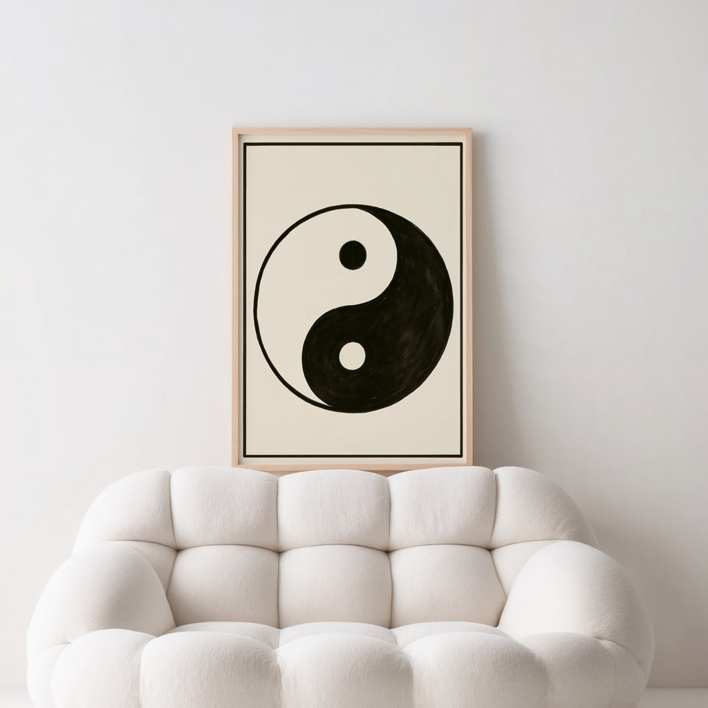 Abstraktes Yin Yang Wandbild im Zen Stil – ruhige und harmonische Interior Deko
