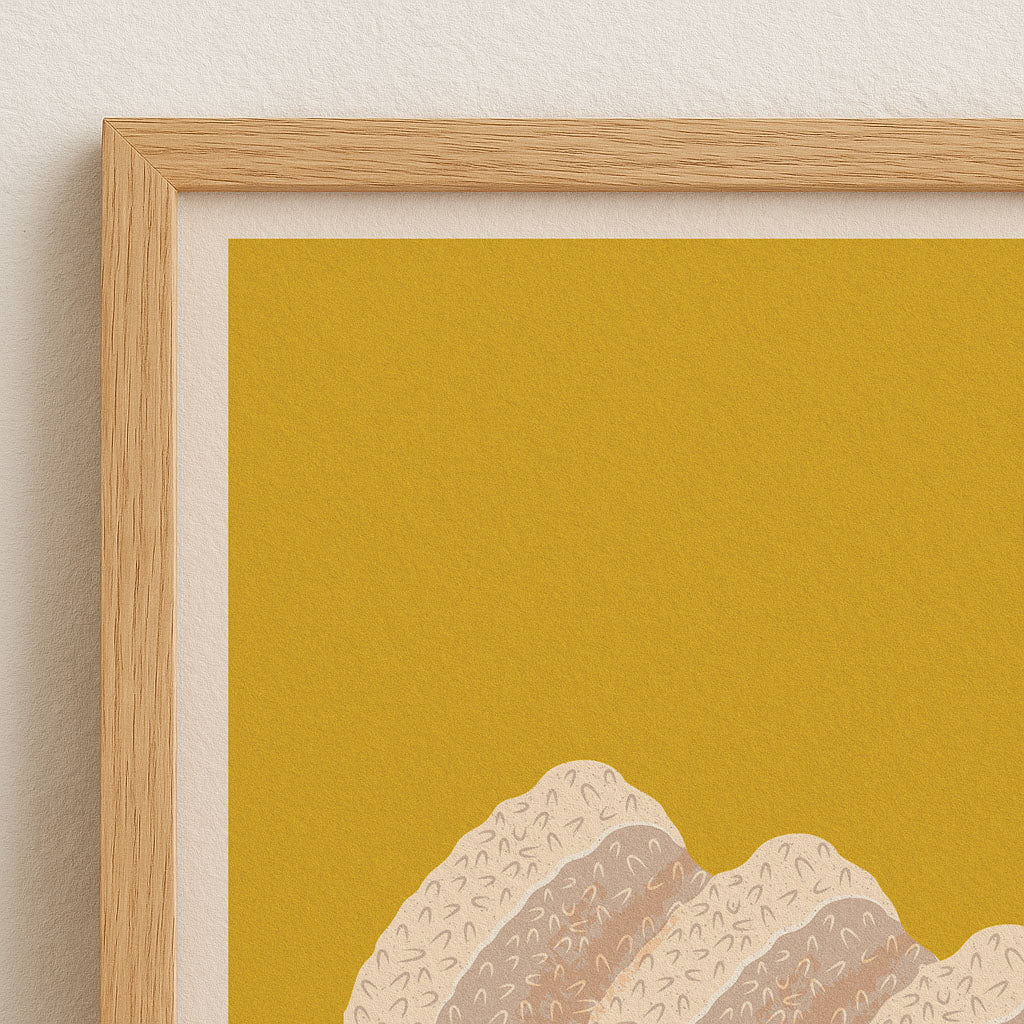 Modernes Japan Food Poster mit Onigiri Motiv – minimalistische Wandkunst für Essbereich und Wohnzimmer