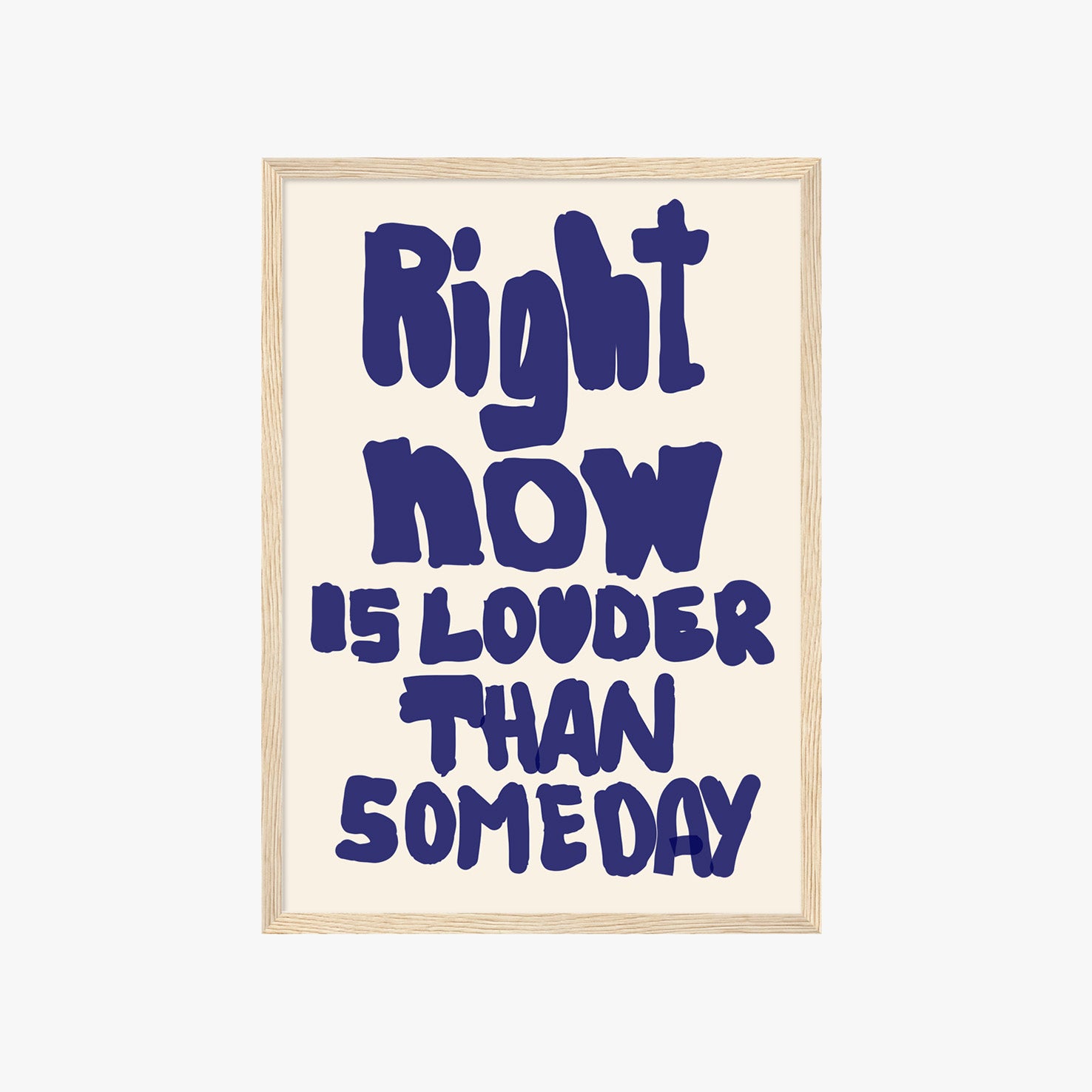Modernes Typography Wandbild in Blau und Beige für stilvolle Wohnräume