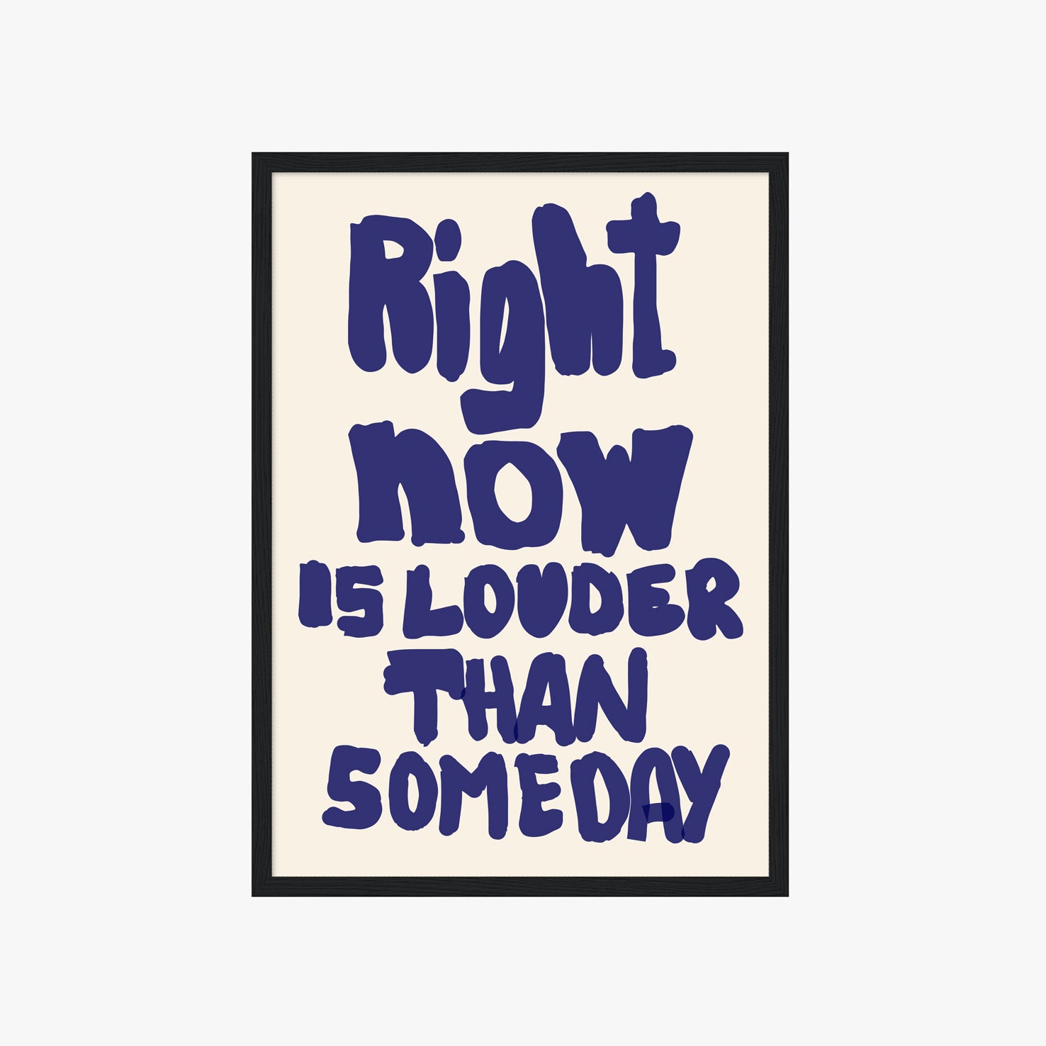 Modernes Typography Wandbild in Blau und Beige für stilvolle Wohnräume