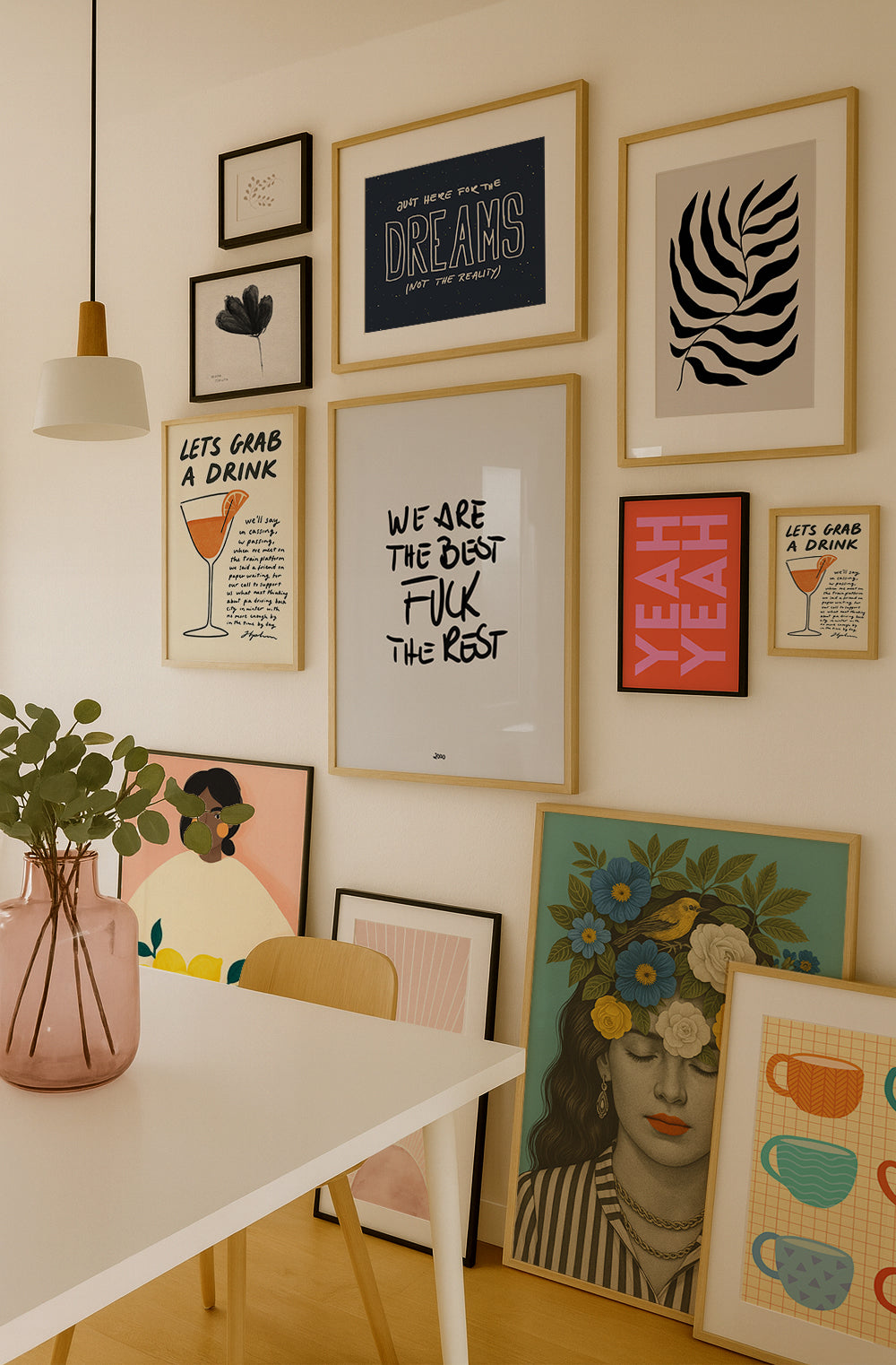 Fuck the Rest Poster | personalierbar, Moderner Kunstdruck, Handschrift Bild, Paint Brush Wall Art, Retro Vintage Poster