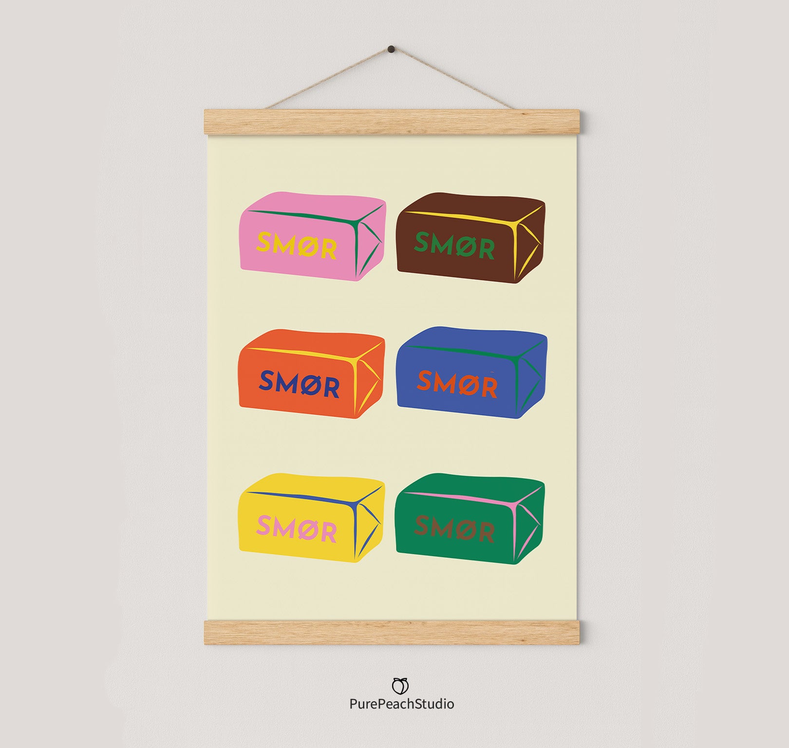 Smør Poster – Retro Wandbild & Moderne Kunst für Küche, Wohnzimmer & Büro