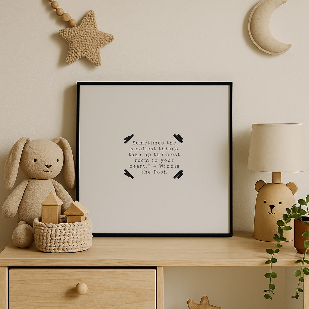 Winnie the Pooh Quote | Minimalist Nursery Square Poster | Black White Kids Poster | Gift for Baby Shower | Heartwarming Wall Art