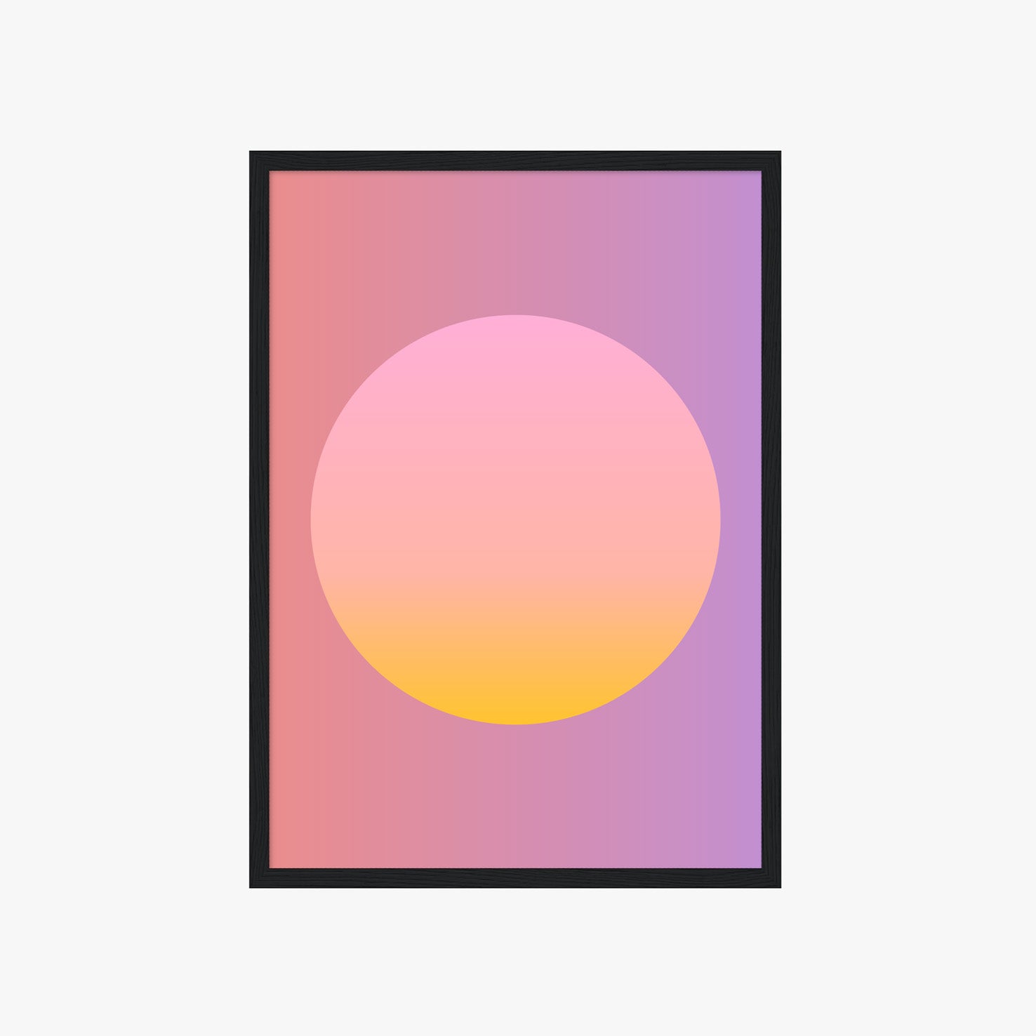 Minimalistisches Sunset Gradient Circle Poster mit sanften Pastellfarben als moderne Wanddeko fürs Wohnzimmer

Abstraktes Farbverlauf Poster mit Kreisdesign in Rosa, Gelb und Lavendel für skandinavisches Interior Design