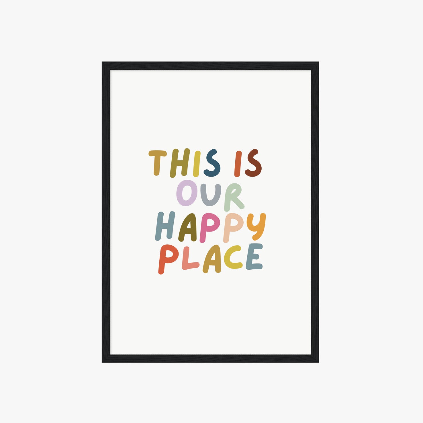 Skandinavisches Quote Poster mit positiver Botschaft und bunten Buchstaben – stilvolle Wandkunst fürs Zuhause