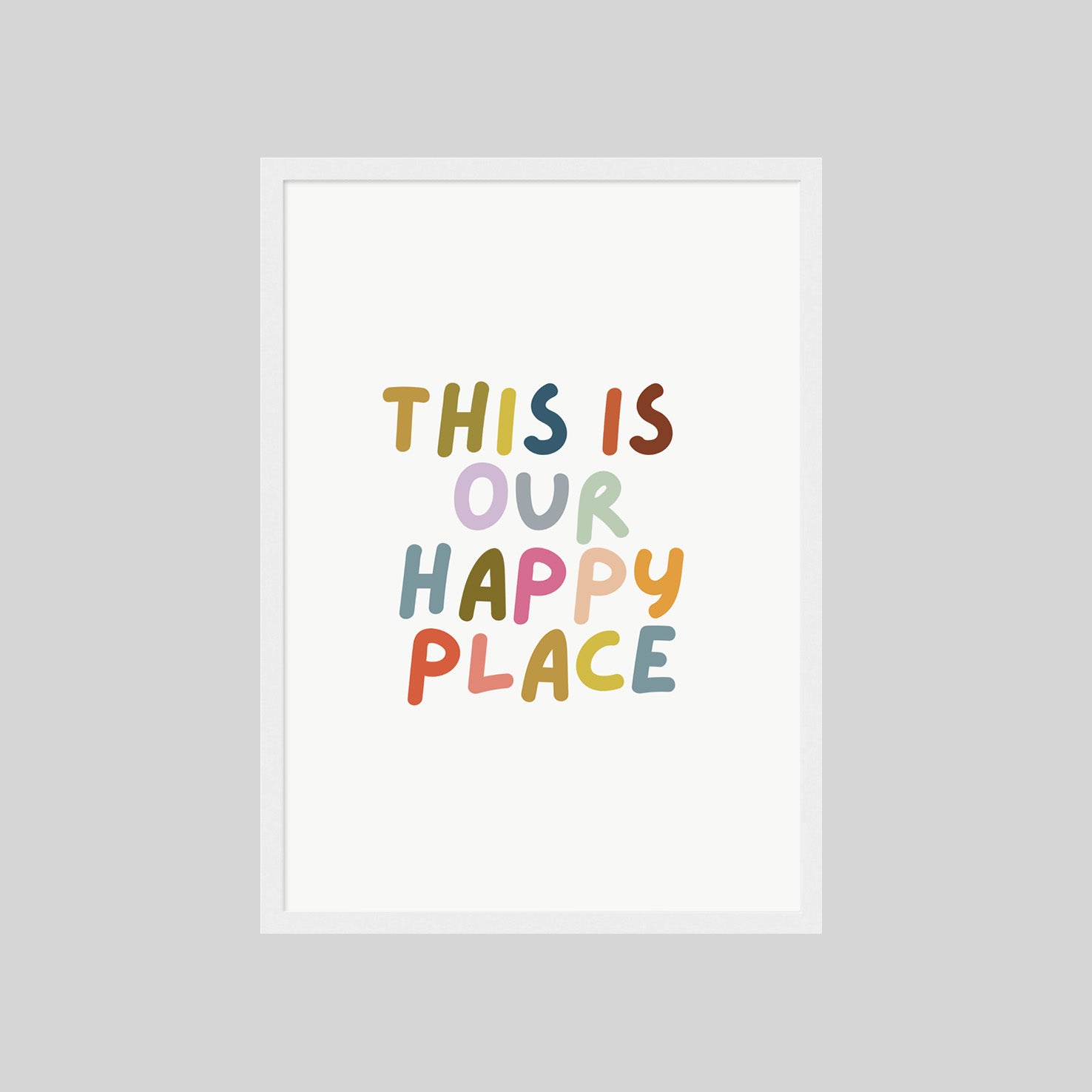 Skandinavisches Quote Poster mit positiver Botschaft und bunten Buchstaben – stilvolle Wandkunst fürs Zuhause