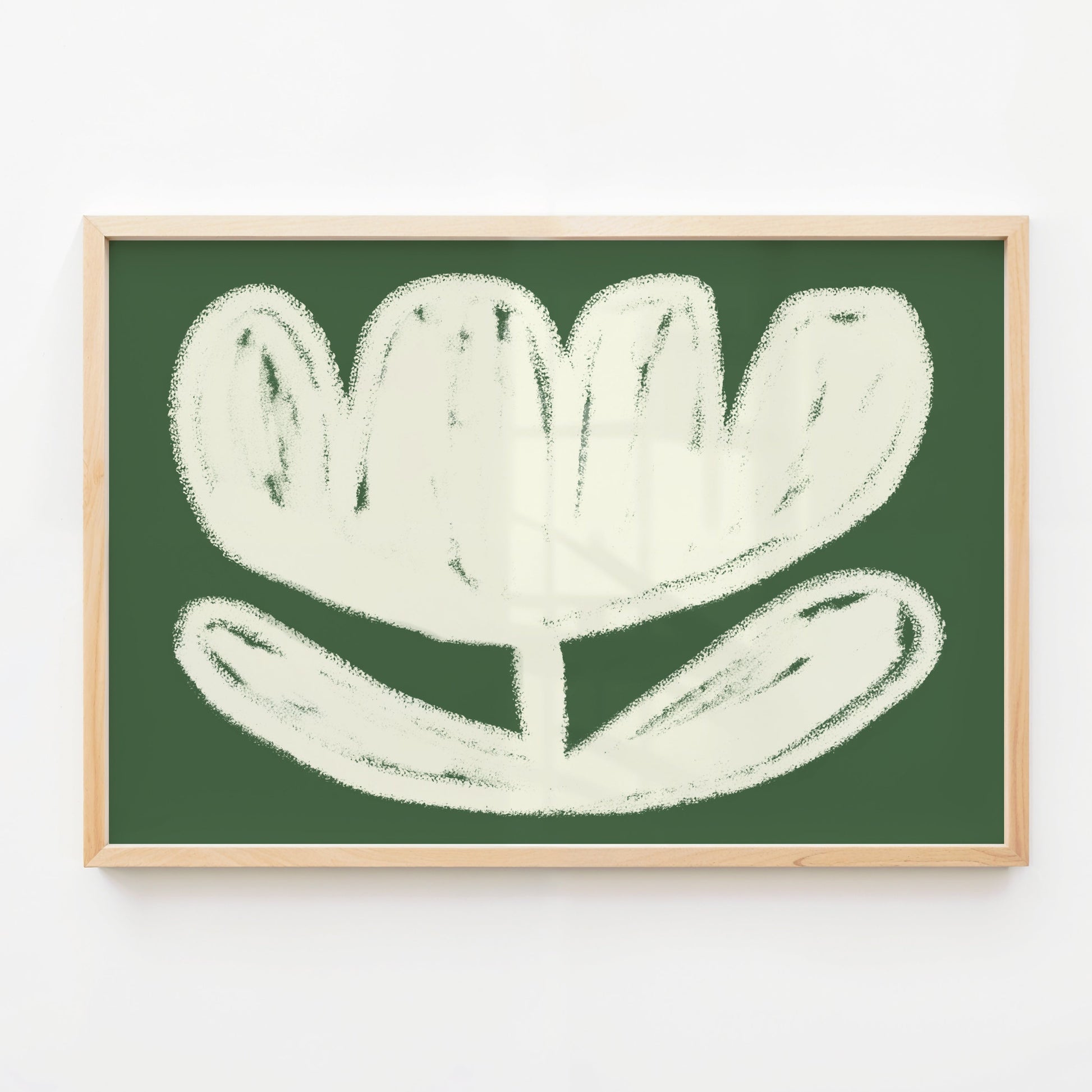 Chalk flower Poster | Perfect for adding a soft, artistic touch to any space | green and beige | digital download