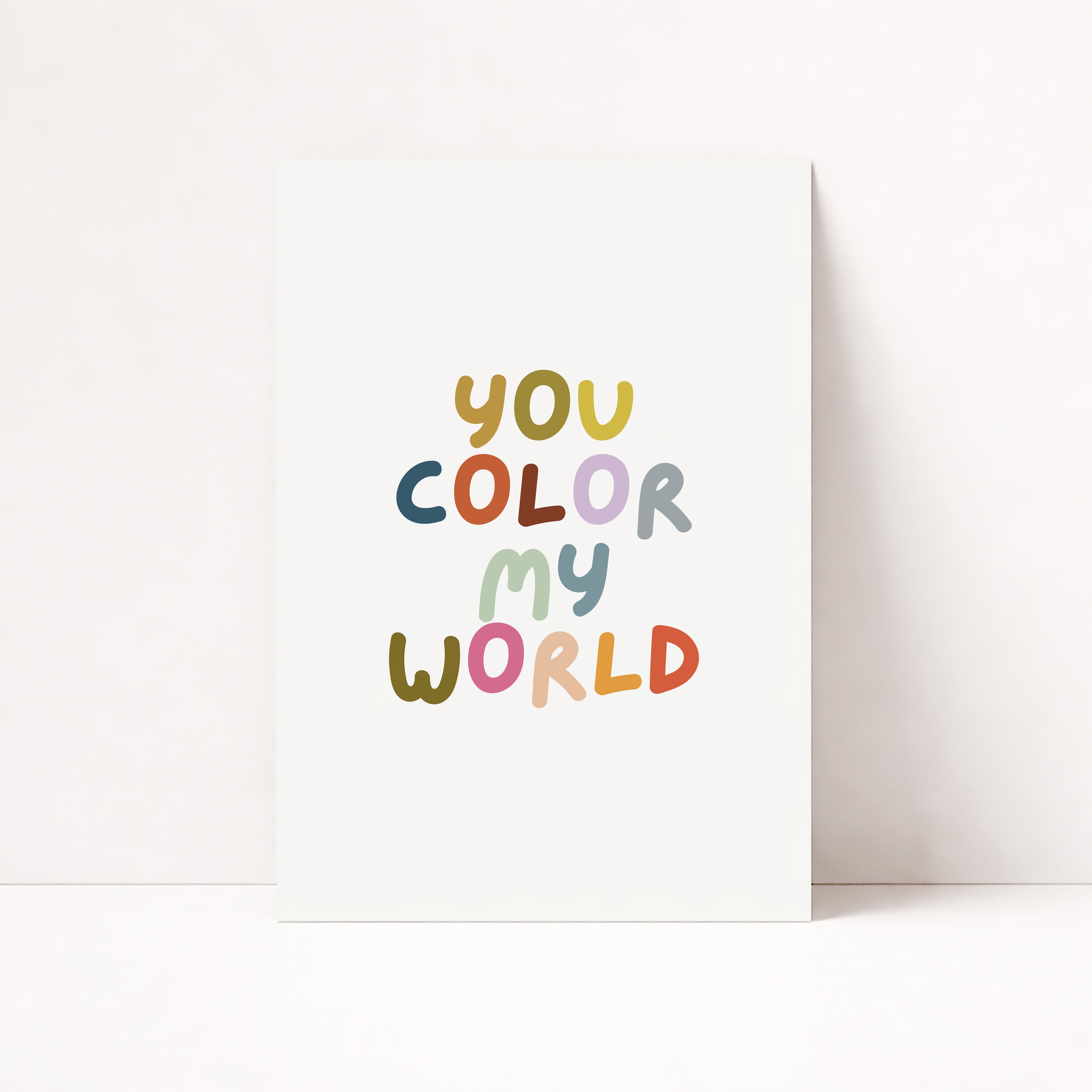 YOU COLOR MY WORLD POSTER – FARBENFROHE TYPOGRAFIE KUNST